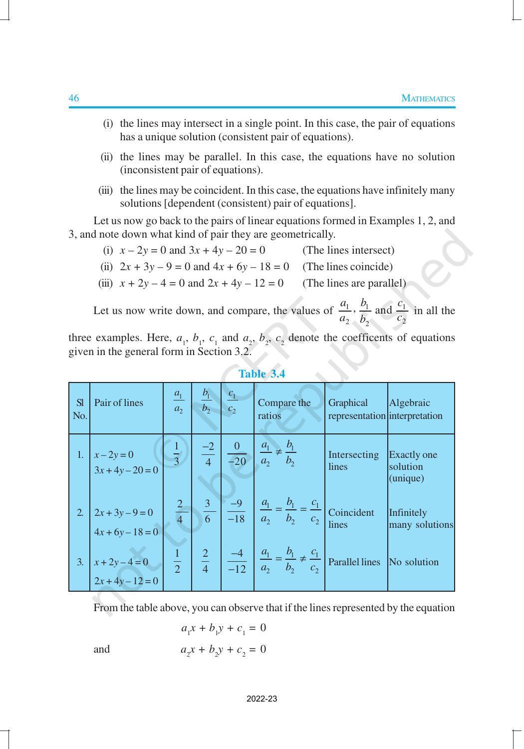 NCERT Book for Class 10 Maths Chapter 3 Pair of Linear Equations in Two Variables - Page 9