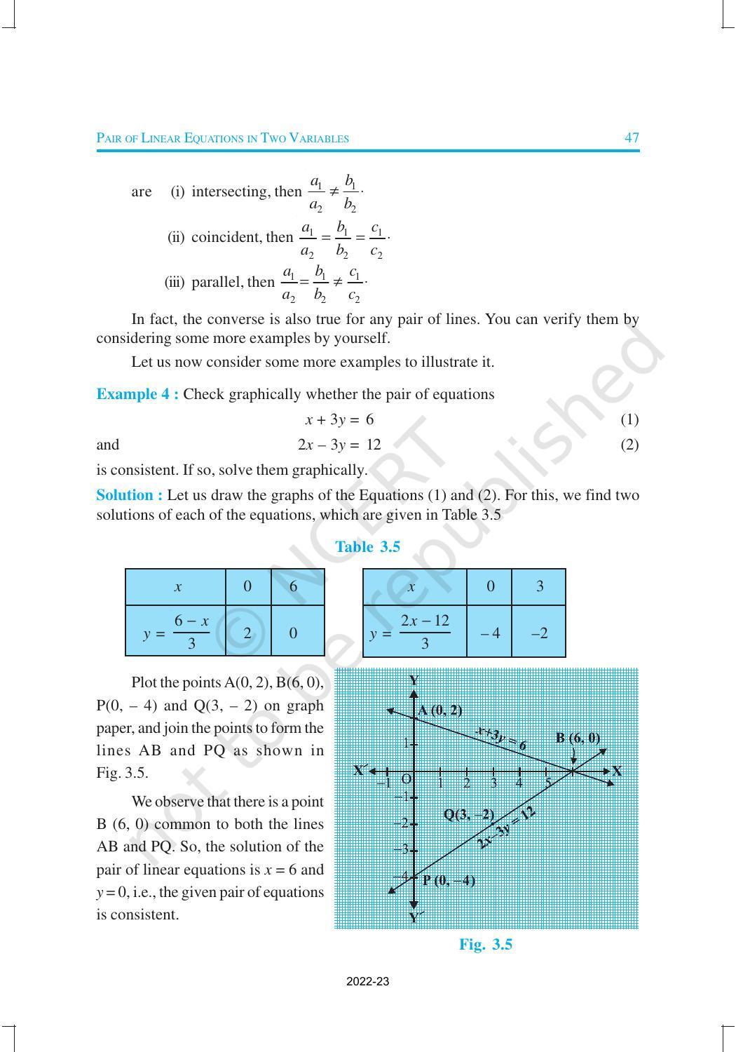NCERT Book for Class 10 Maths Chapter 3 Pair of Linear Equations in Two Variables - Page 10