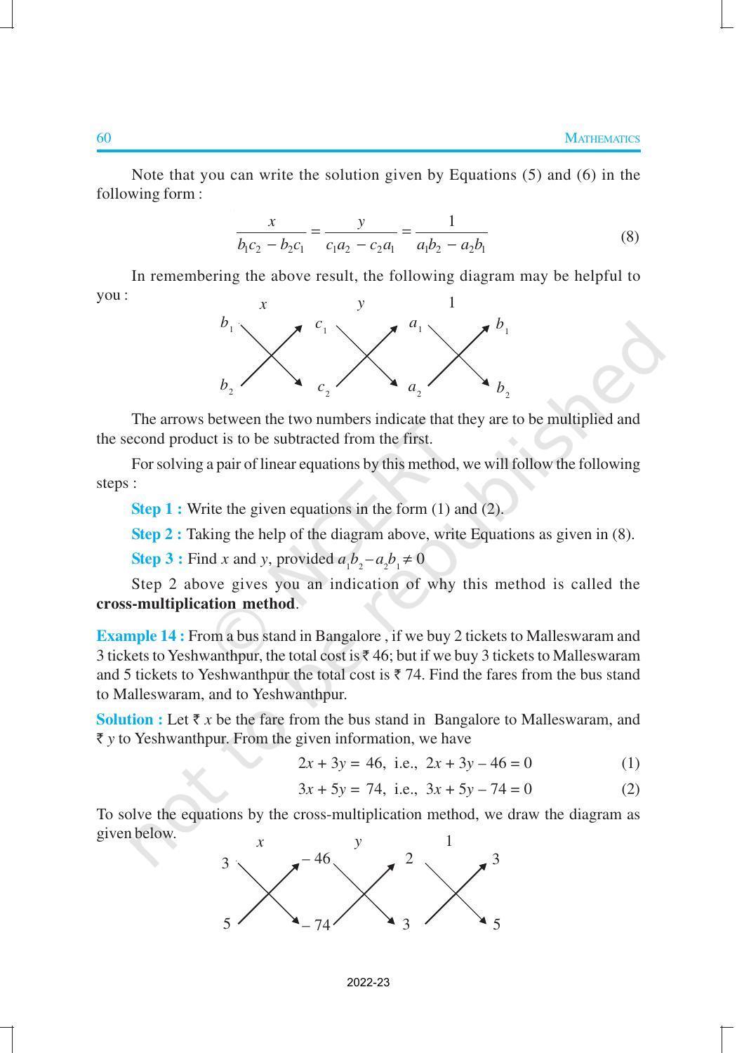 NCERT Book for Class 10 Maths Chapter 3 Pair of Linear Equations in Two Variables - Page 23