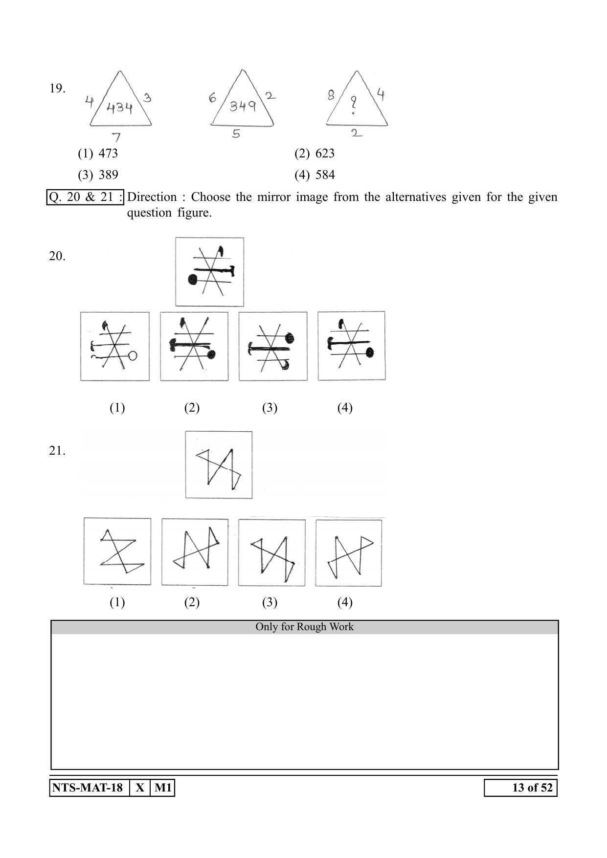 Maharashtra NTSE 2019 MAT (Marathi) Question Paper - Page 13