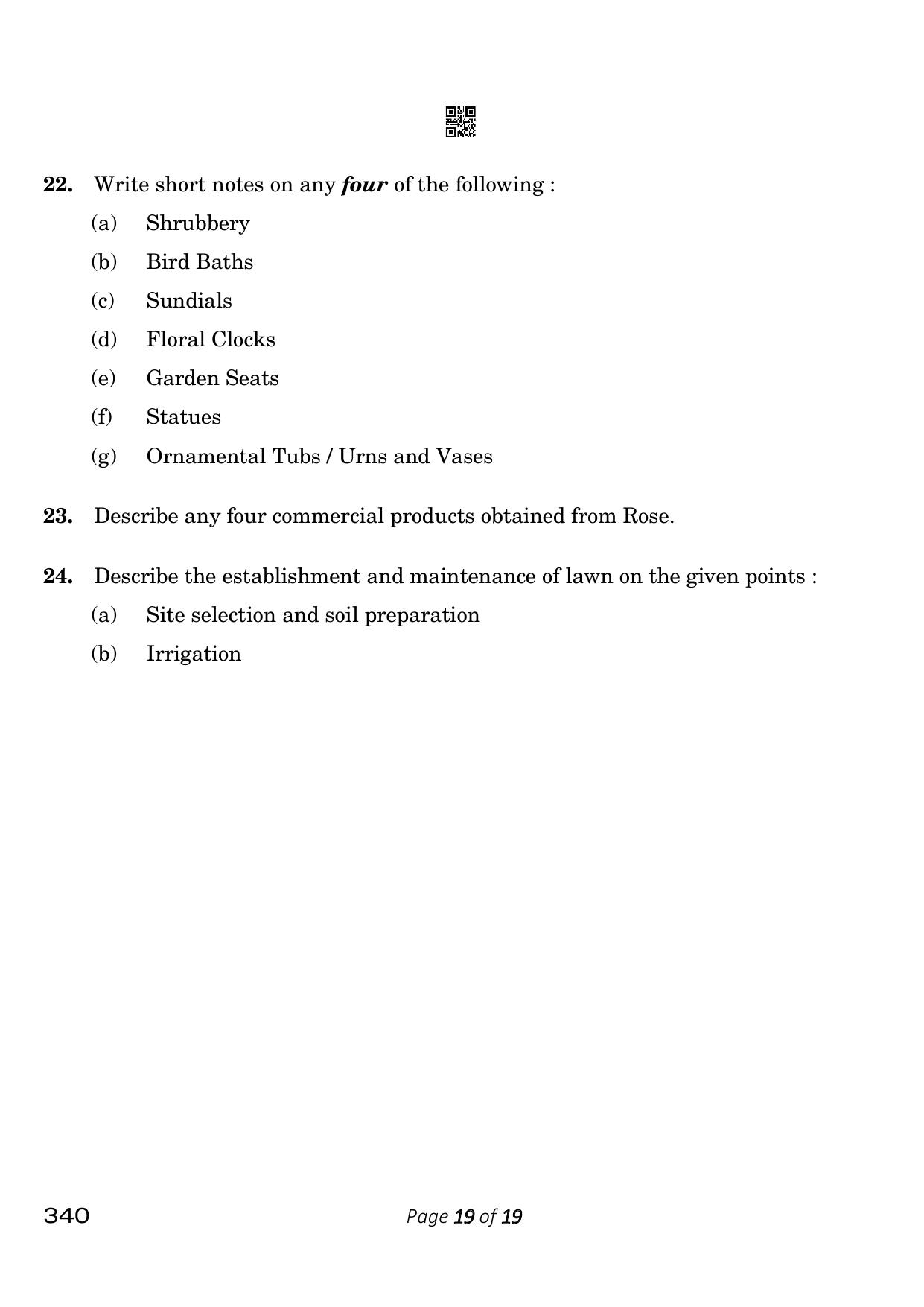 CBSE Class 12 340 Horticulture 2023 Question Paper - Page 19
