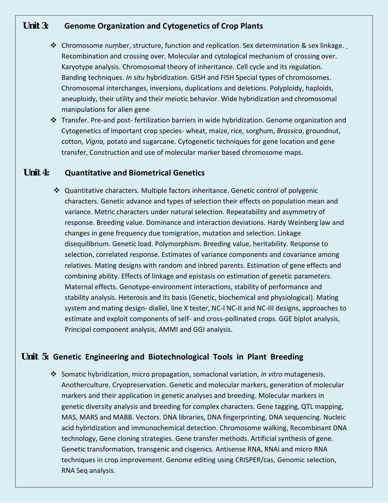 NTA PhD Entrance Exam Genetics Syllabus - Page 2