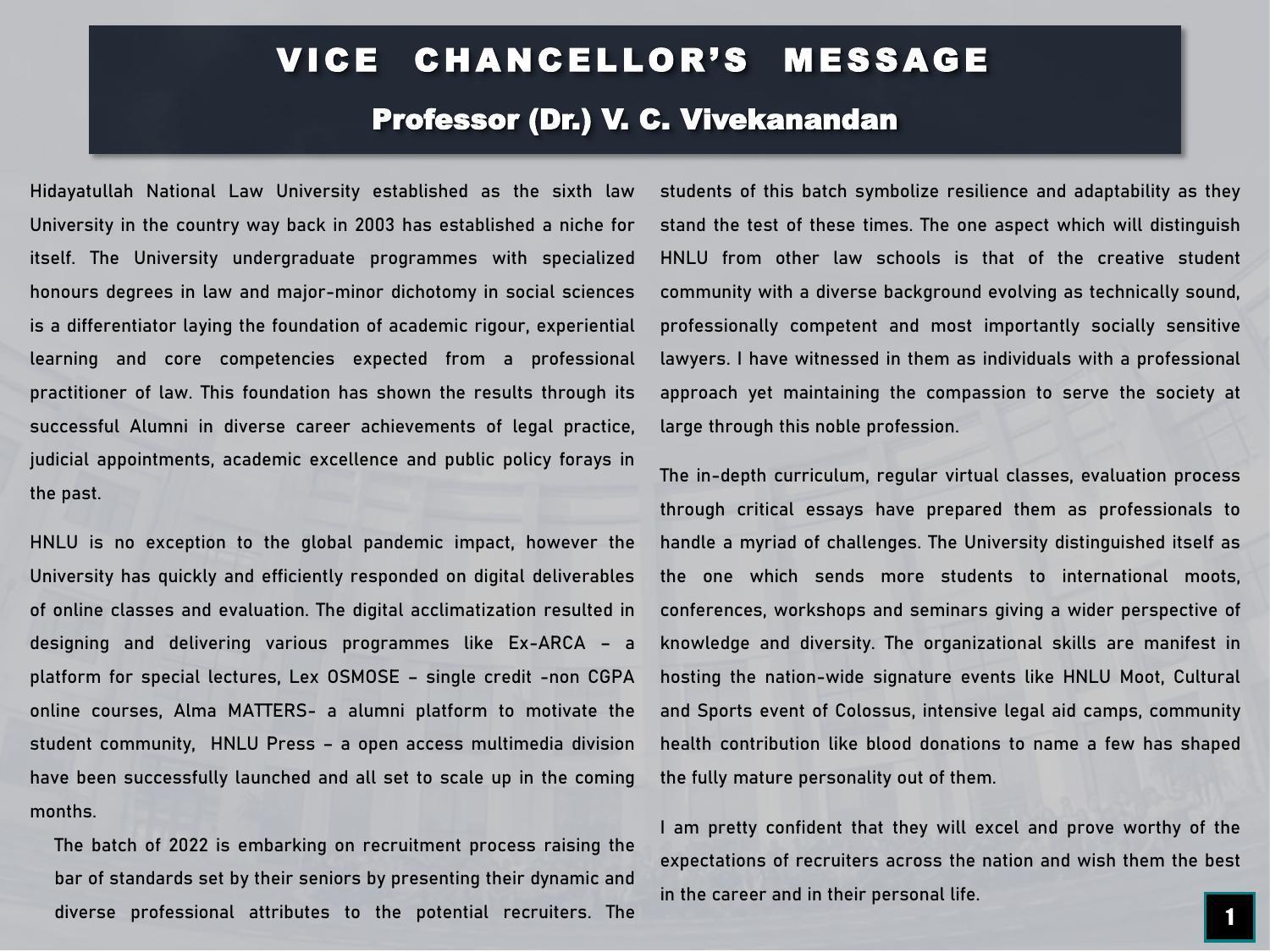 Hidayatullah National Law University - Recruitment Brochure 2022 - Page 3