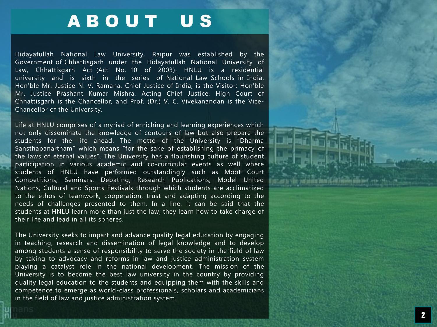 Hidayatullah National Law University - Recruitment Brochure 2022 - Page 4