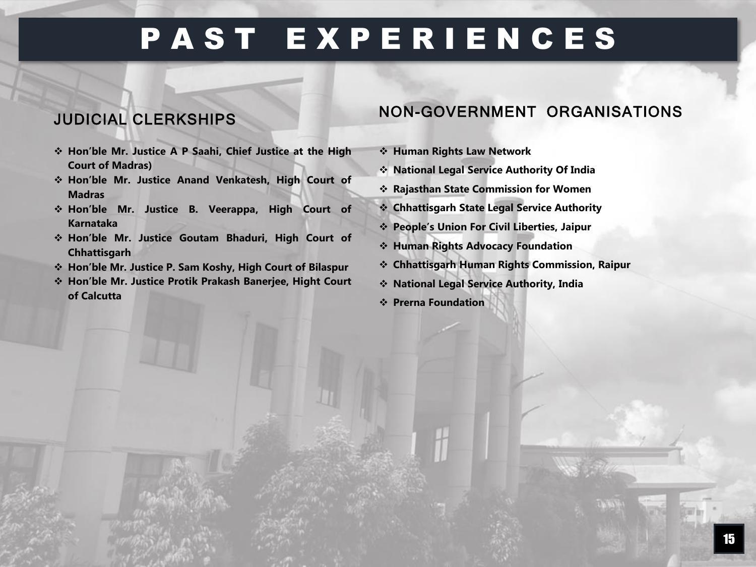 Hidayatullah National Law University - Recruitment Brochure 2022 - Page 17
