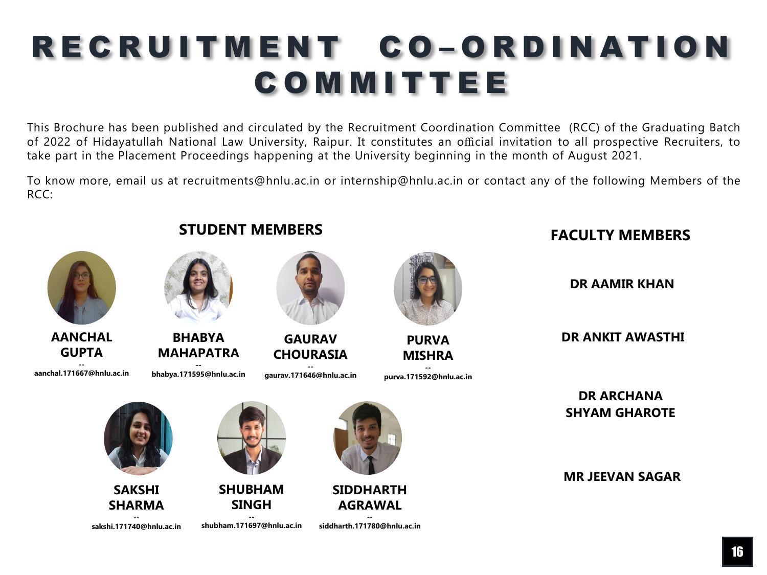Hidayatullah National Law University - Recruitment Brochure 2022 - Page 18