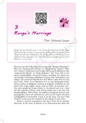 NCERT Book for Class 11 English Snapshots Chapter 3 Ranga’s Marriage