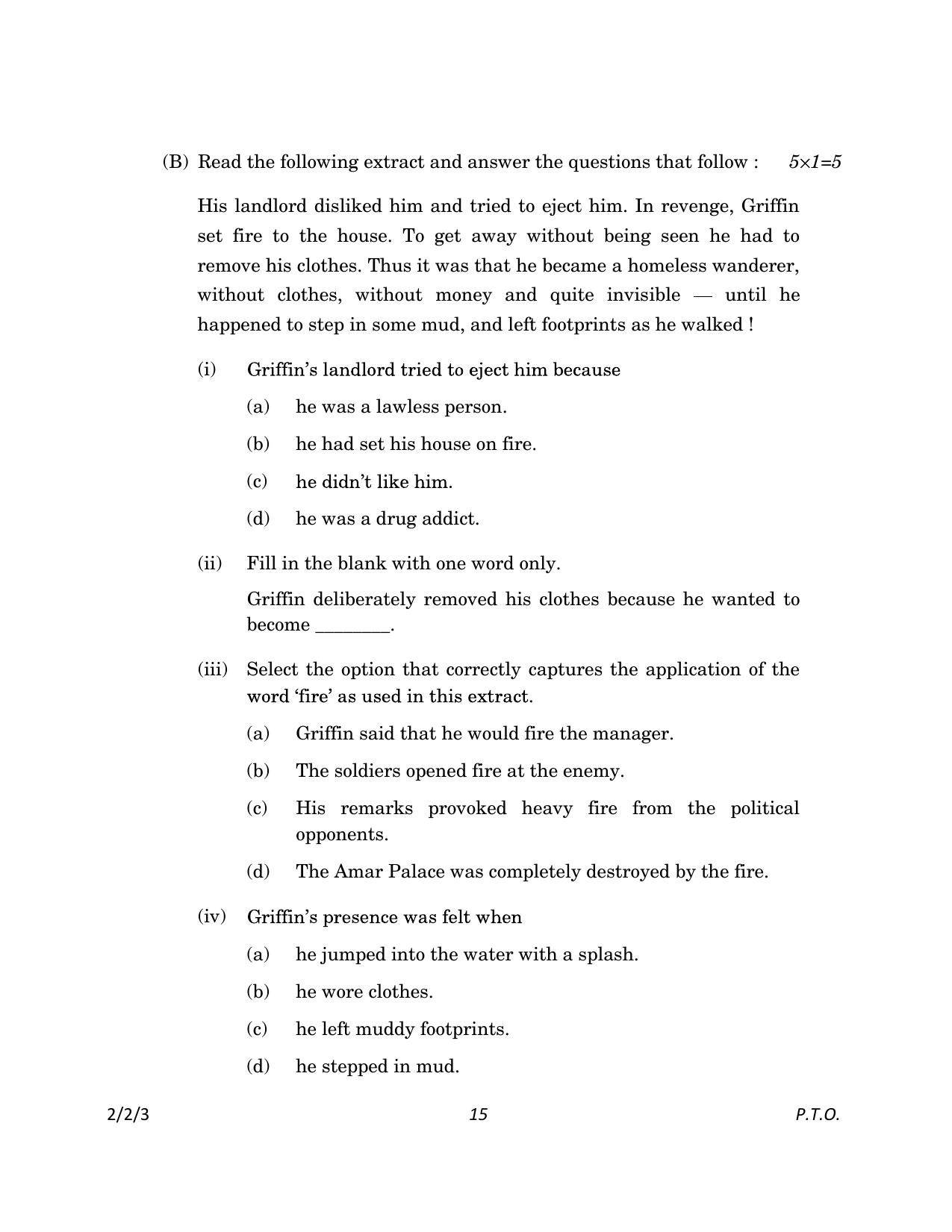 CBSE Class 10 2-2-3_English Language And Literature 2023 Question Paper - Page 15
