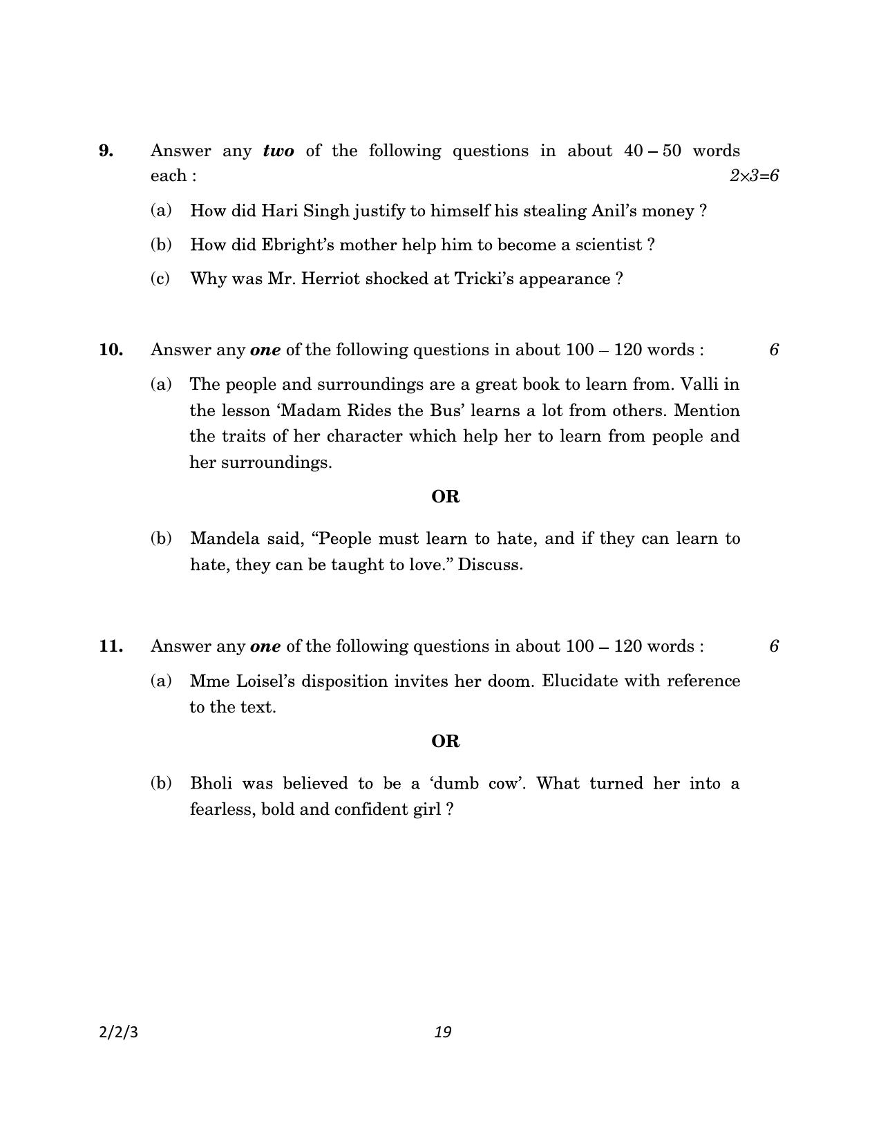 CBSE Class 10 2-2-3_English Language And Literature 2023 Question Paper - Page 19