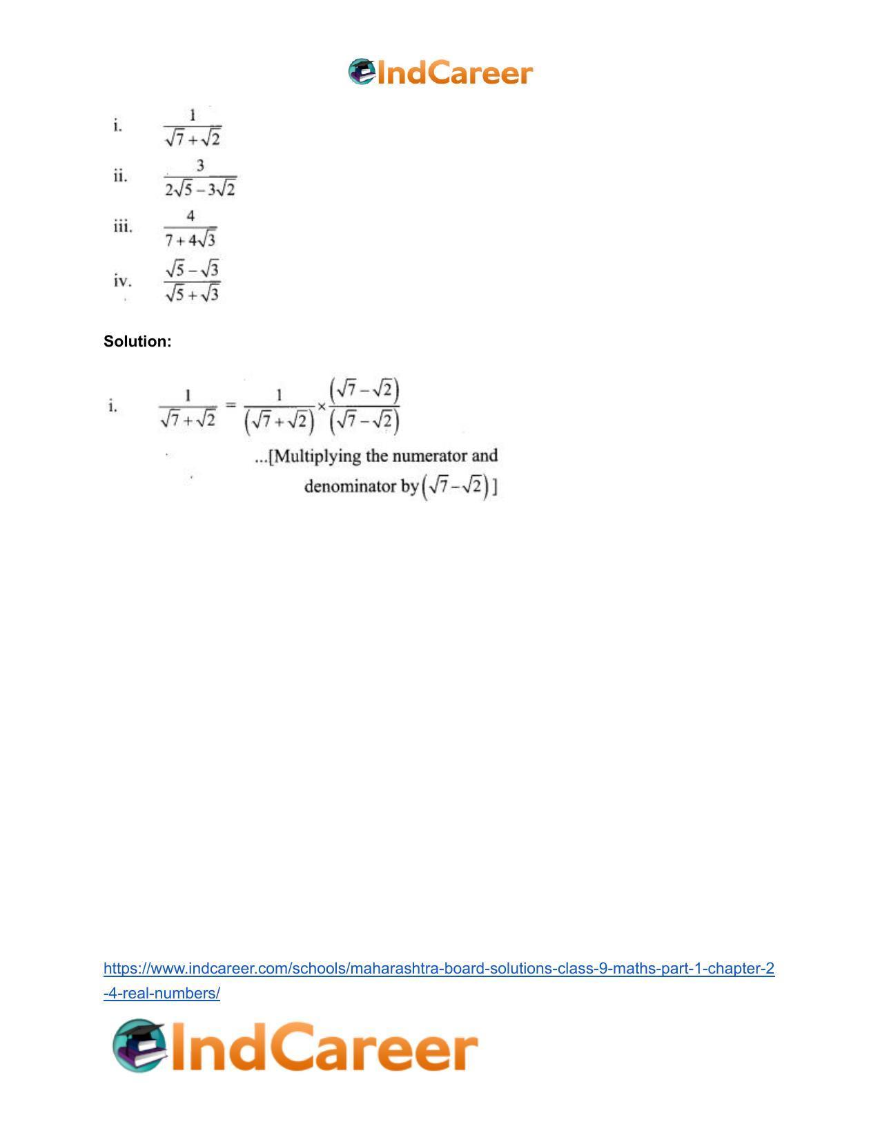 Maharashtra Board Solutions Class 9-Maths (Part 1): Chapter 2.4- Real Numbers - Page 4