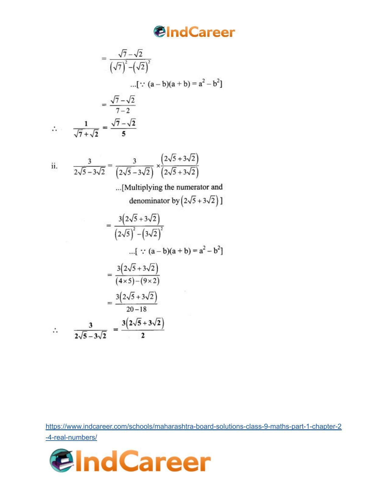 Maharashtra Board Solutions Class 9-Maths (Part 1): Chapter 2.4- Real Numbers - Page 5
