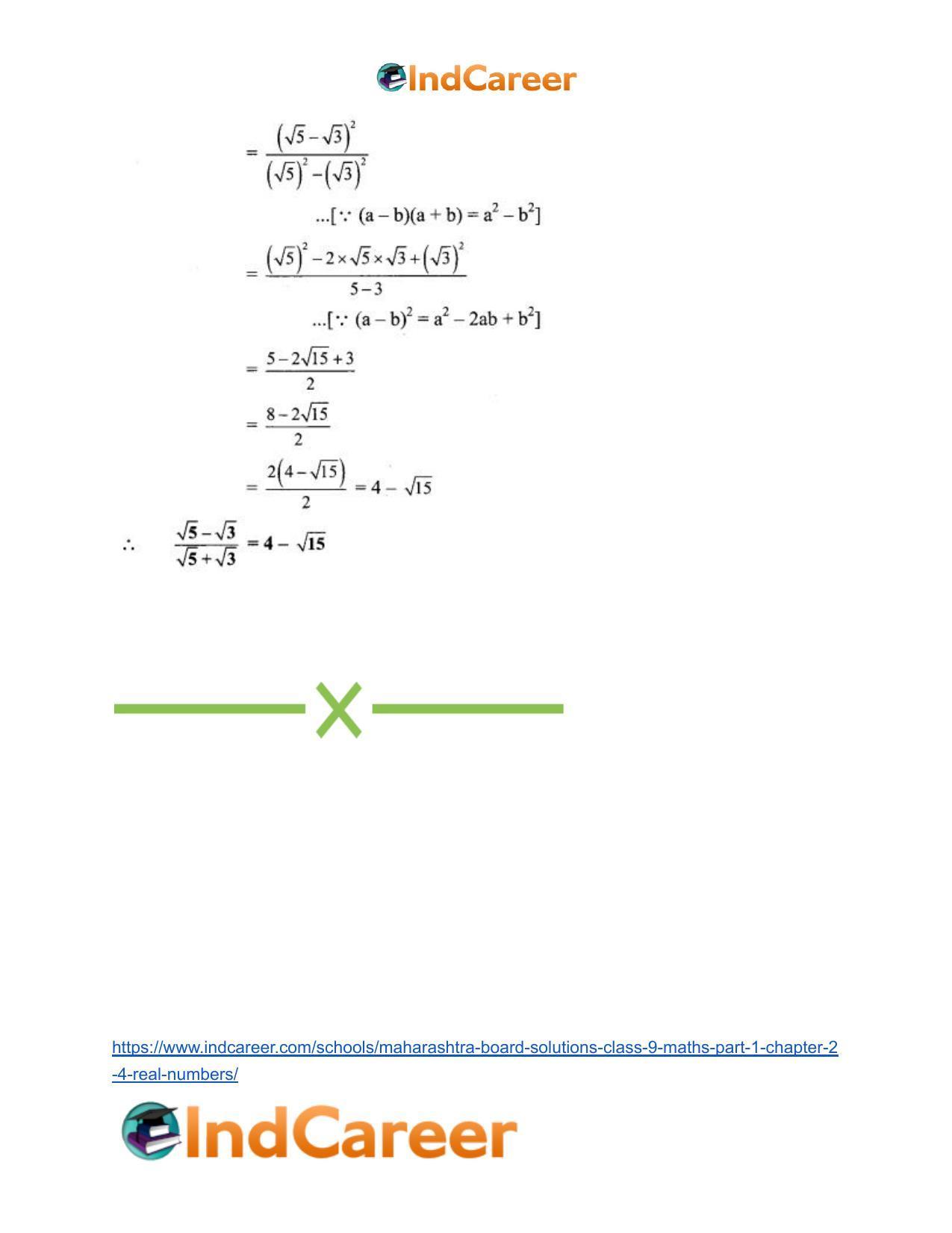 Maharashtra Board Solutions Class 9-Maths (Part 1): Chapter 2.4- Real Numbers - Page 7