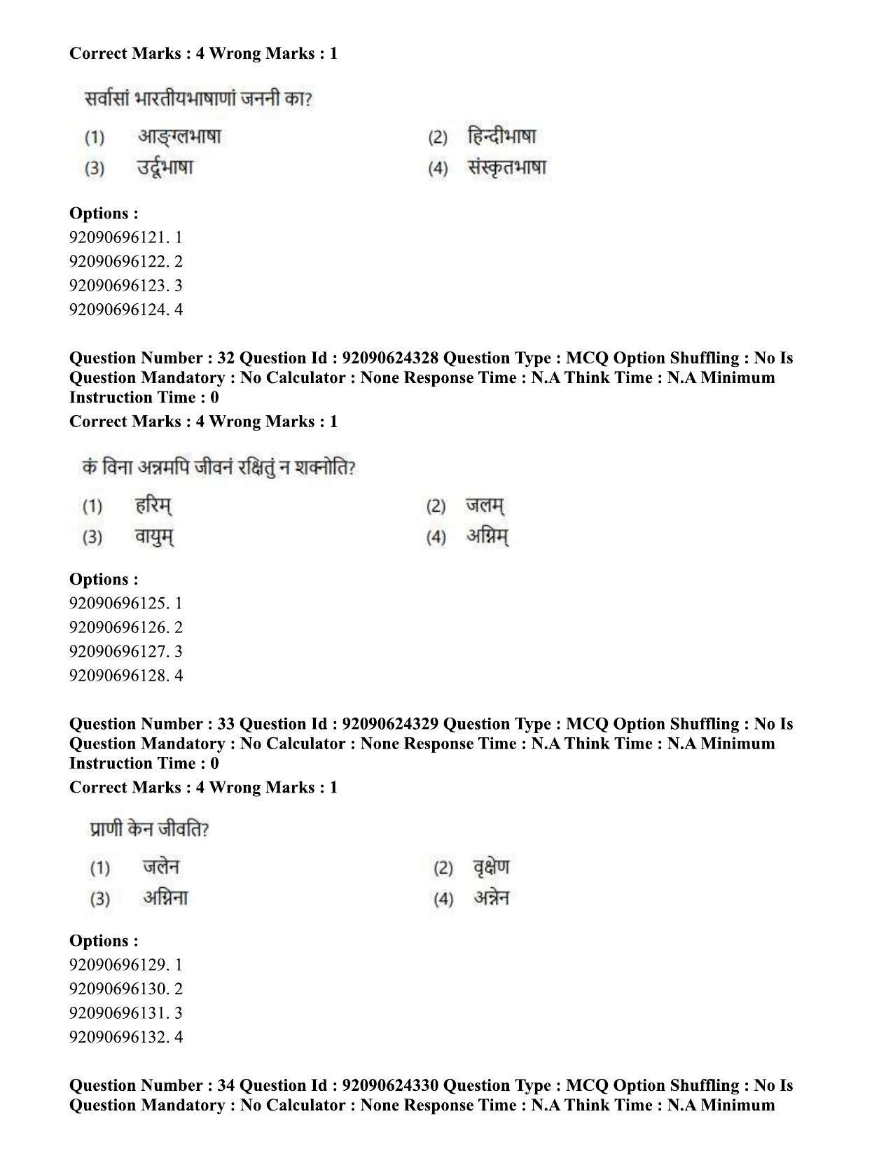 CUET PG 2023: LAQP03 - Sanskrit (Hin) - Shift 3 (24-06-2023) Question Paper  - Page 47