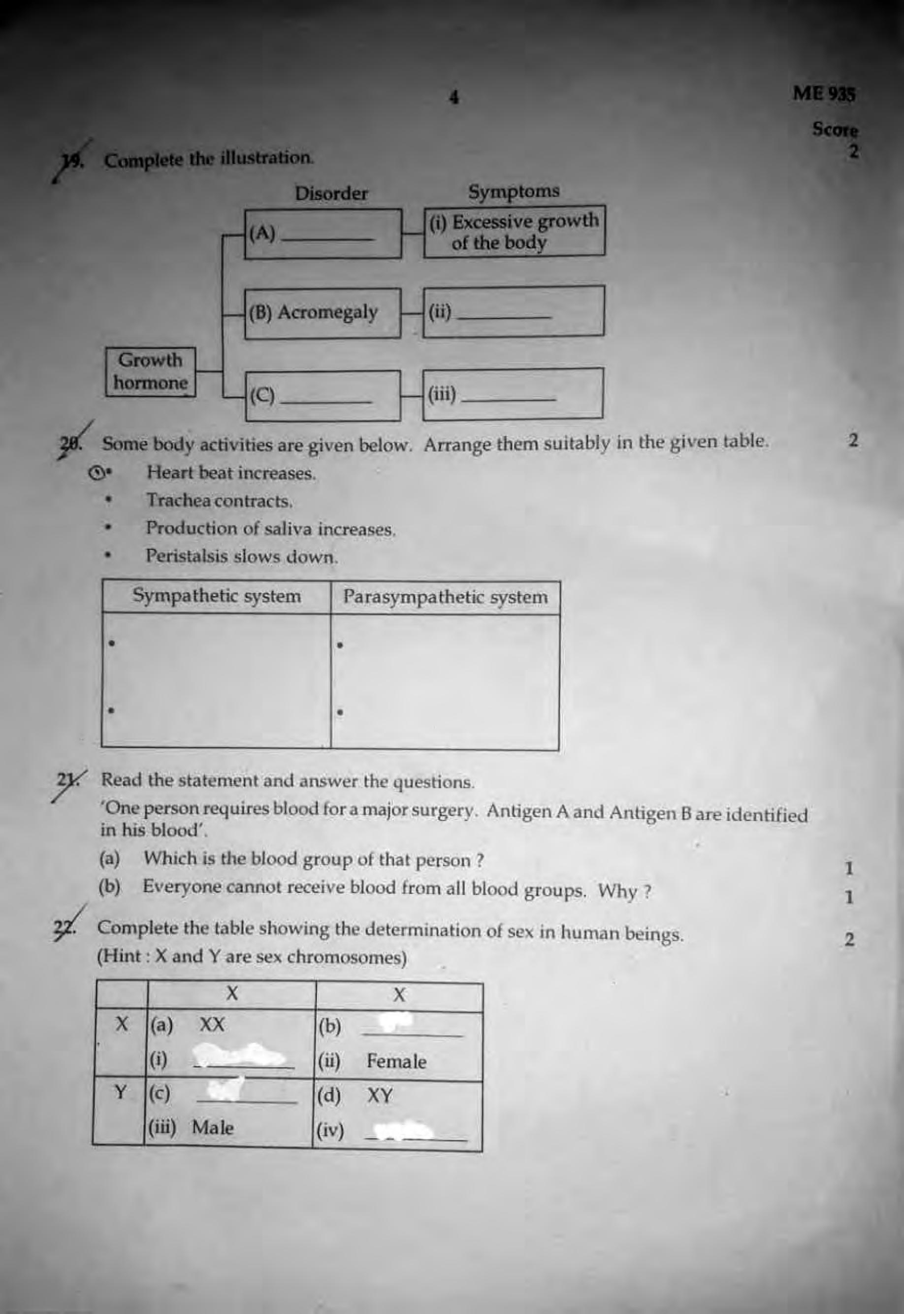 Kerala SSLC 2021 Biology Question Paper (EM) (Model) - Page 4