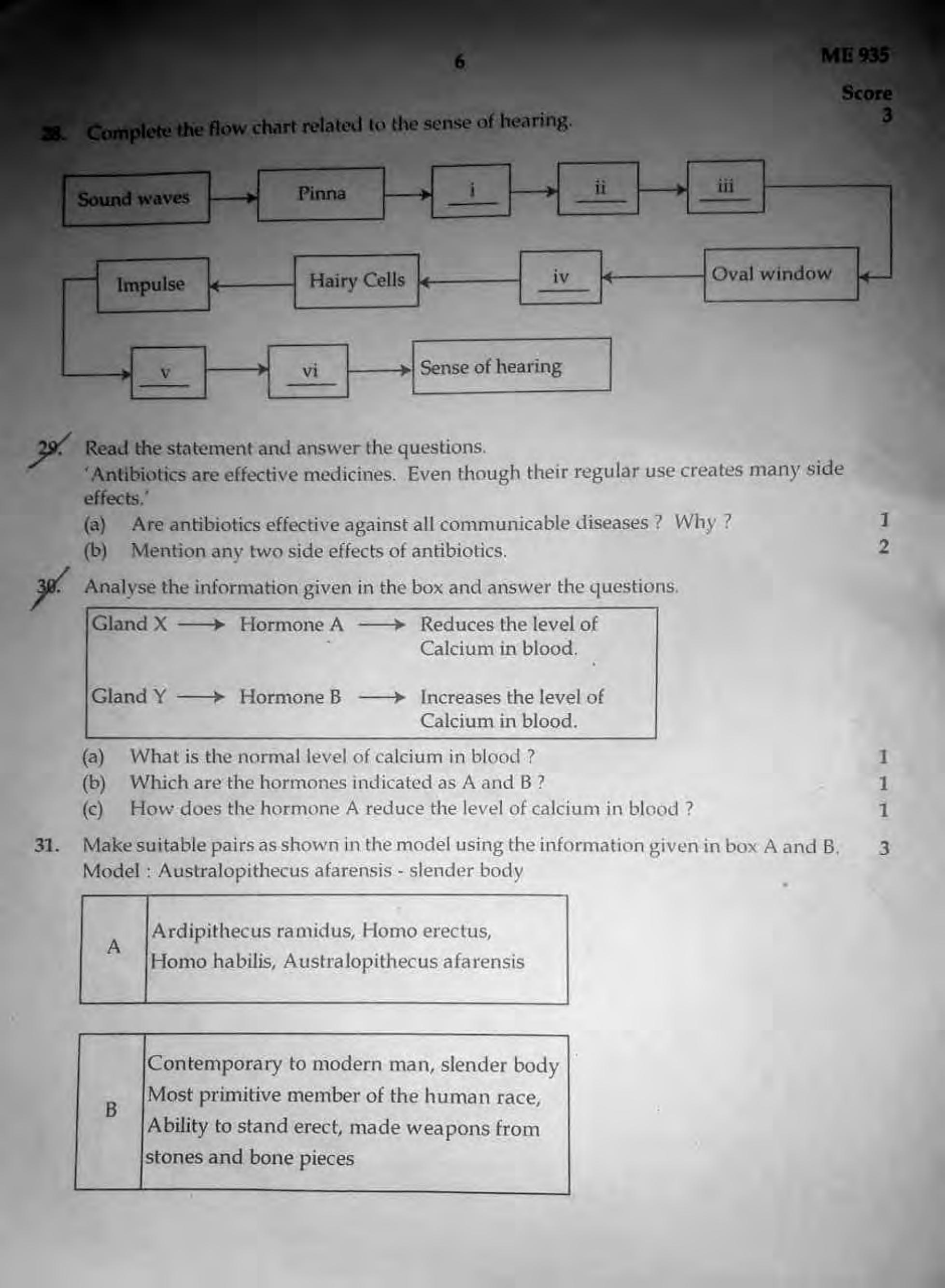 Kerala SSLC 2021 Biology Question Paper (EM) (Model) - Page 6