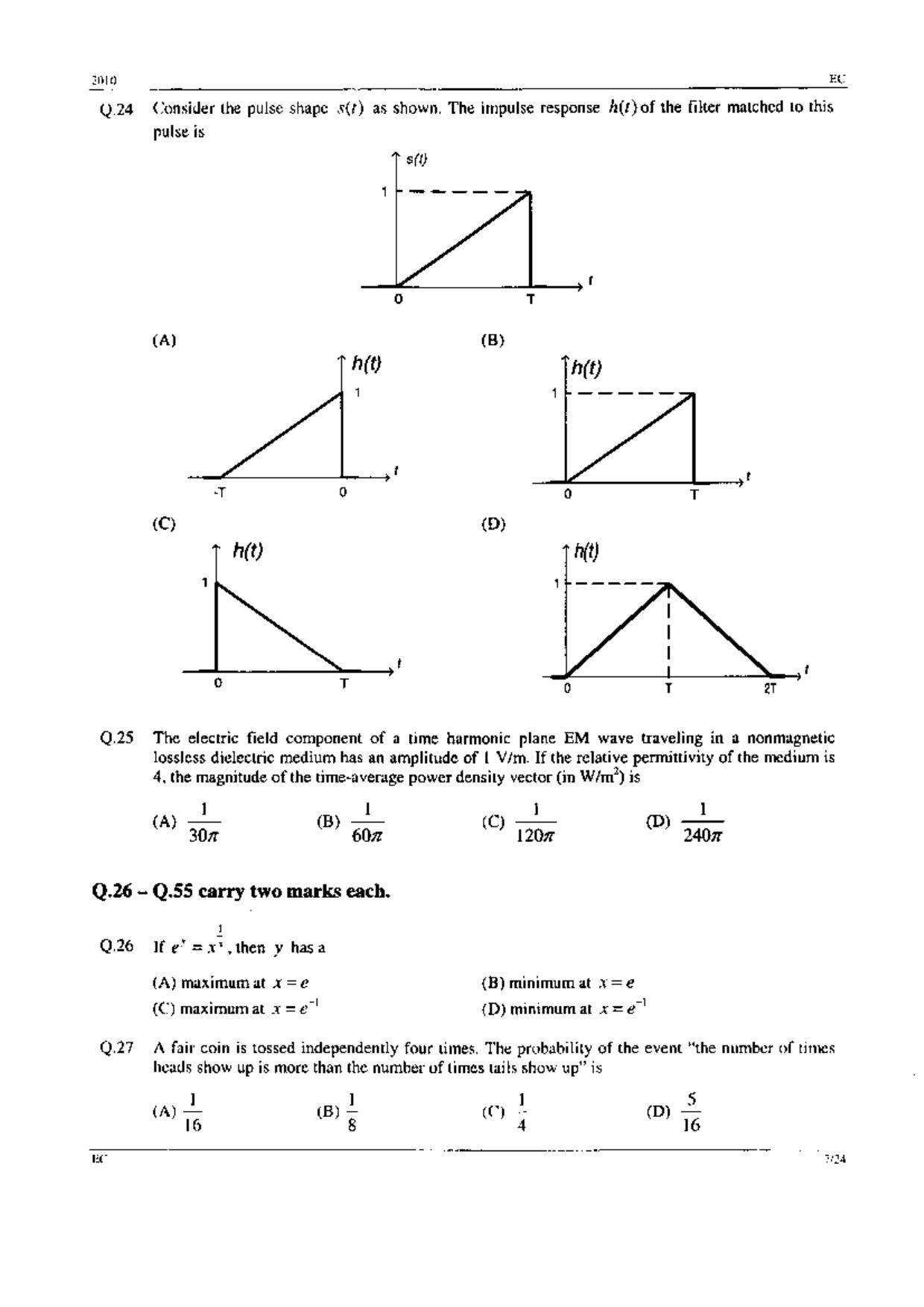 GATE 2010 Electronics and Communication Engineering (EC) Question Paper with Answer Key - Page 7