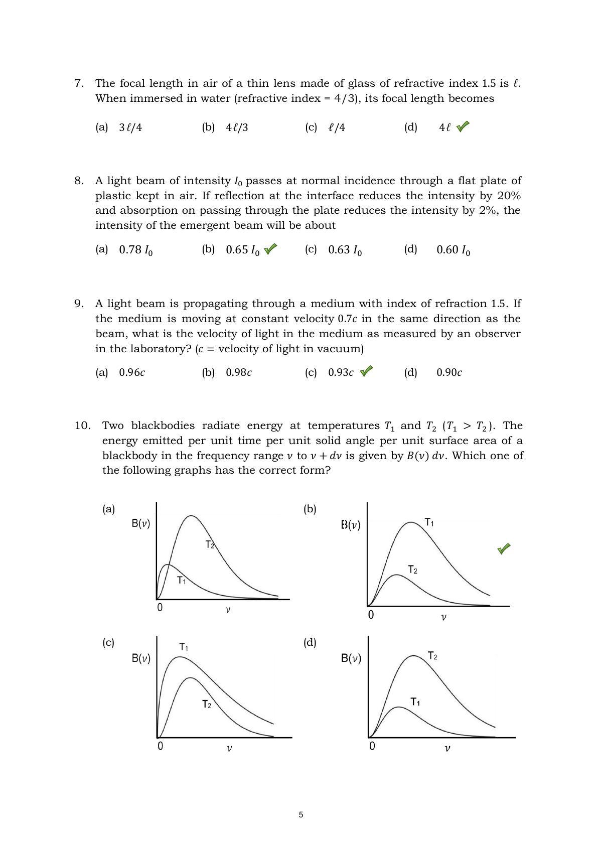TIFR GS 2015 Physics Y Question Paper - Page 5