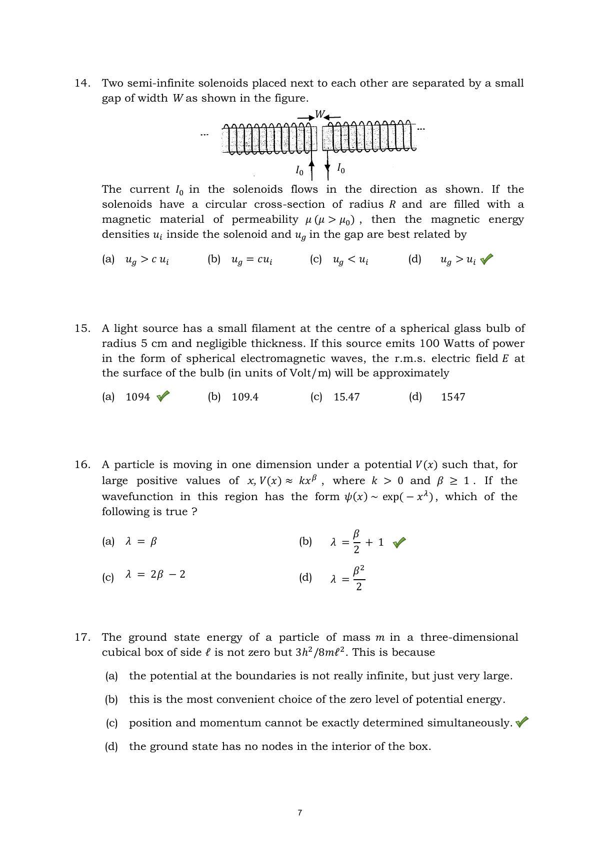 TIFR GS 2015 Physics Y Question Paper - Page 7