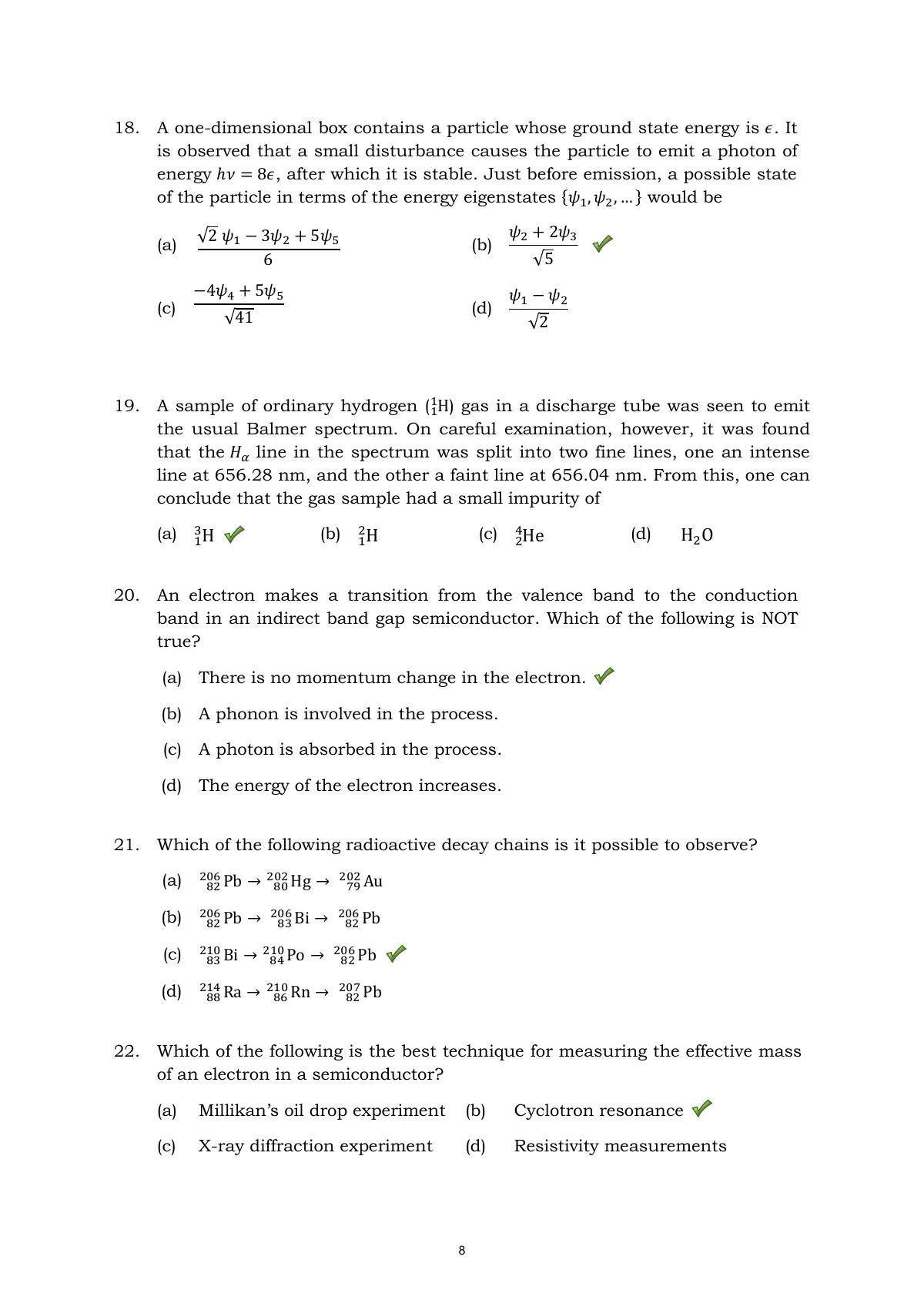 TIFR GS 2015 Physics Y Question Paper - Page 8
