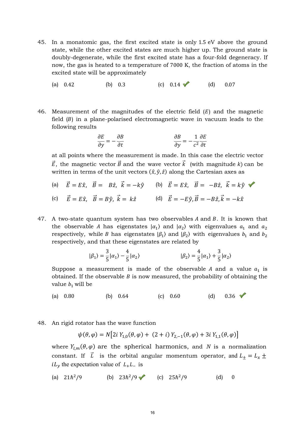 TIFR GS 2015 Physics Y Question Paper - Page 16