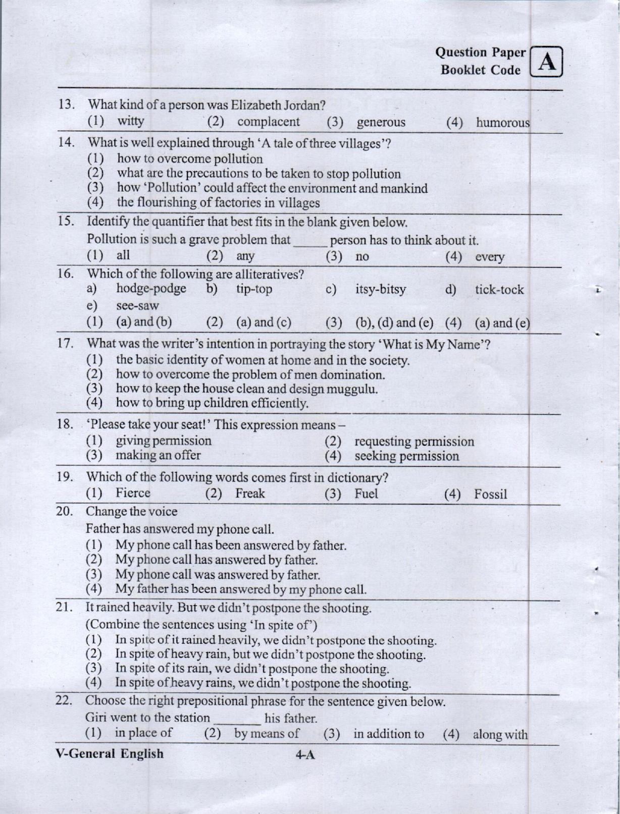 BiPC/ CGT English/ Telugu Medium (Set A) 2023  - Page 3
