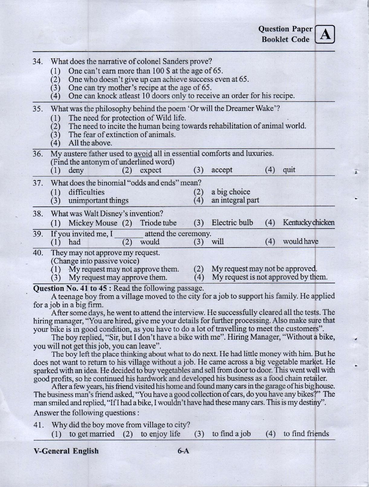 BiPC/ CGT English/ Telugu Medium (Set A) 2023  - Page 5