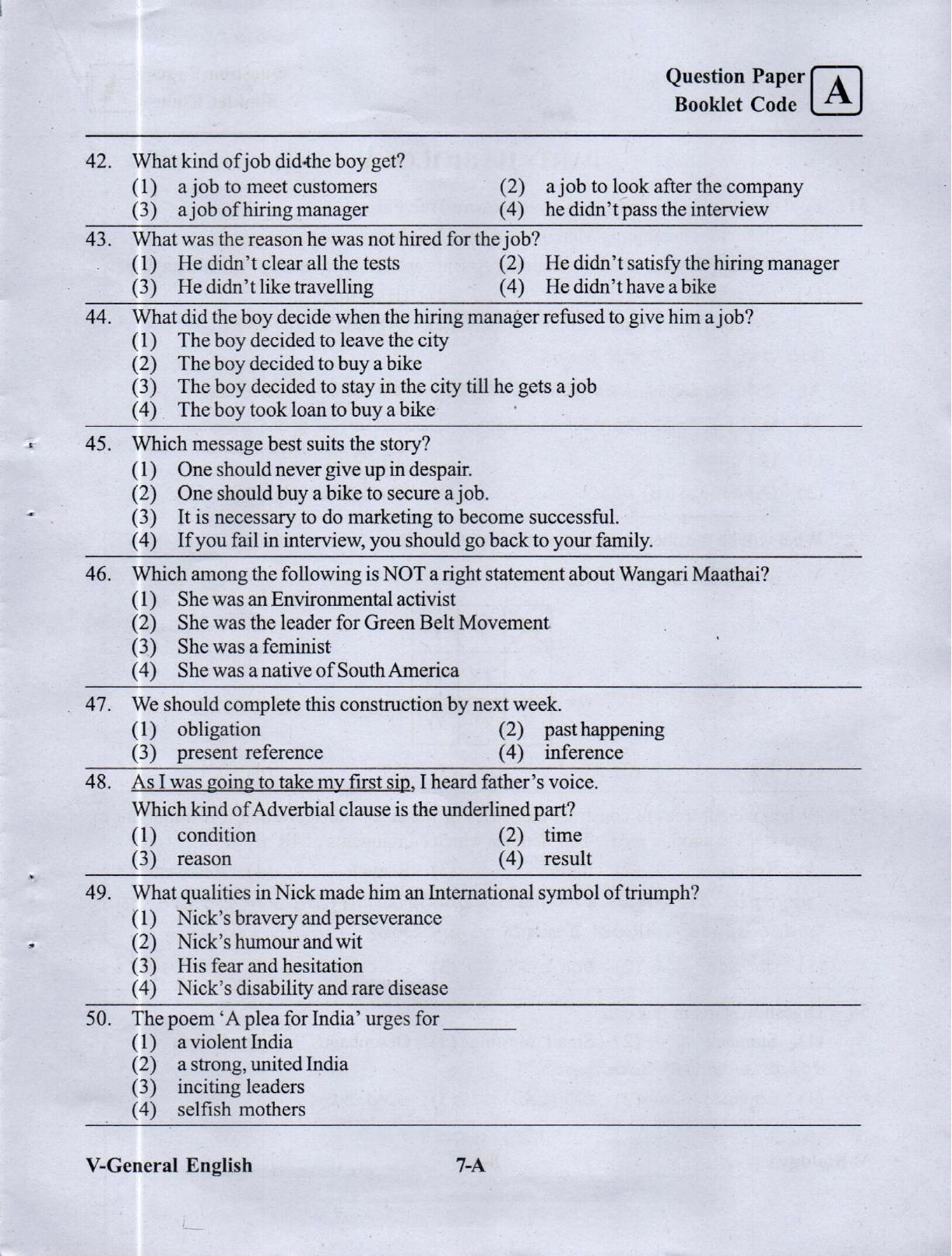 BiPC/ CGT English/ Telugu Medium (Set A) 2023  - Page 6
