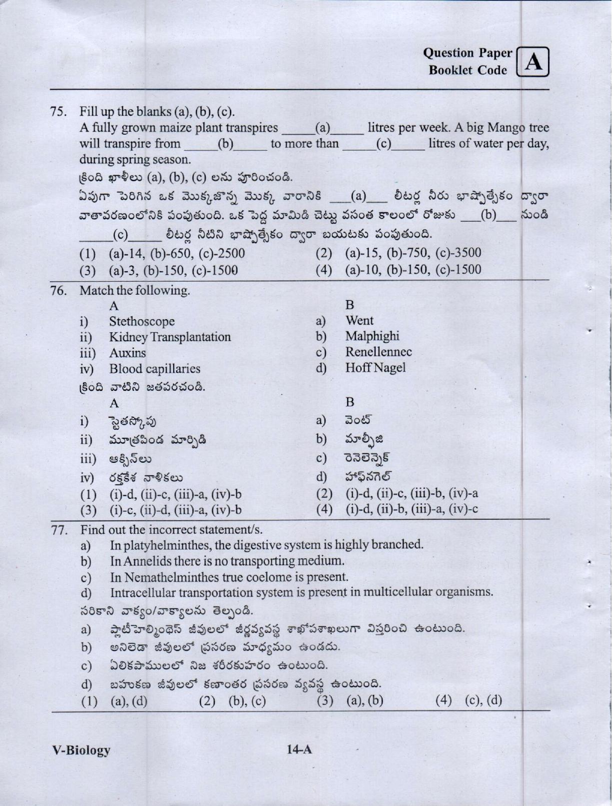 BiPC/ CGT English/ Telugu Medium (Set A) 2023  - Page 13