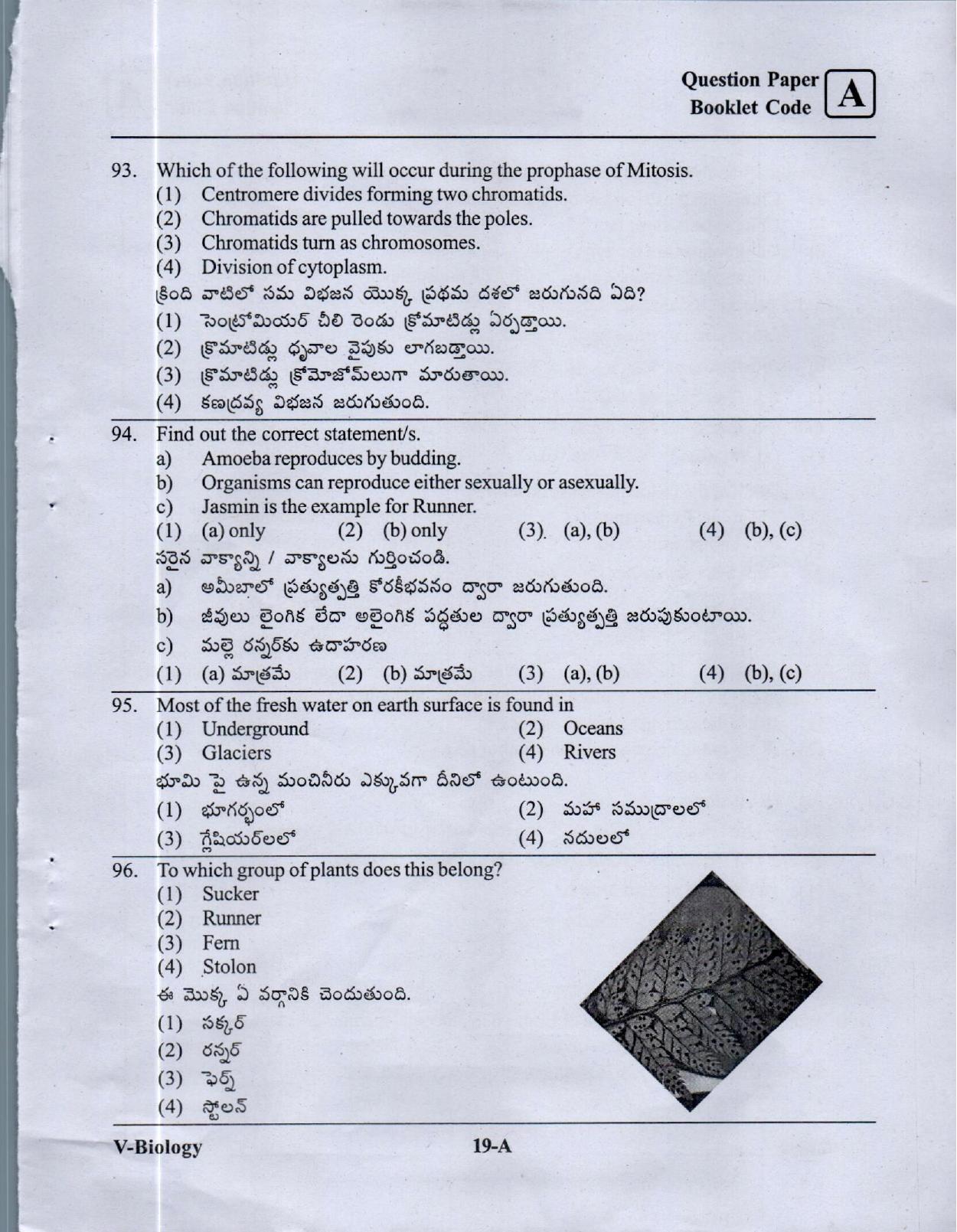 BiPC/ CGT English/ Telugu Medium (Set A) 2023  - Page 18