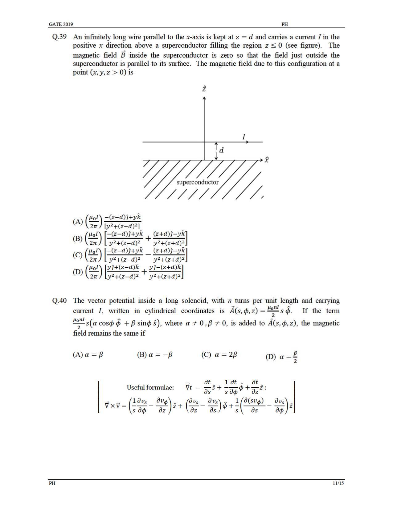 GATE 2019 Physics (PH) Question Paper - Page 14