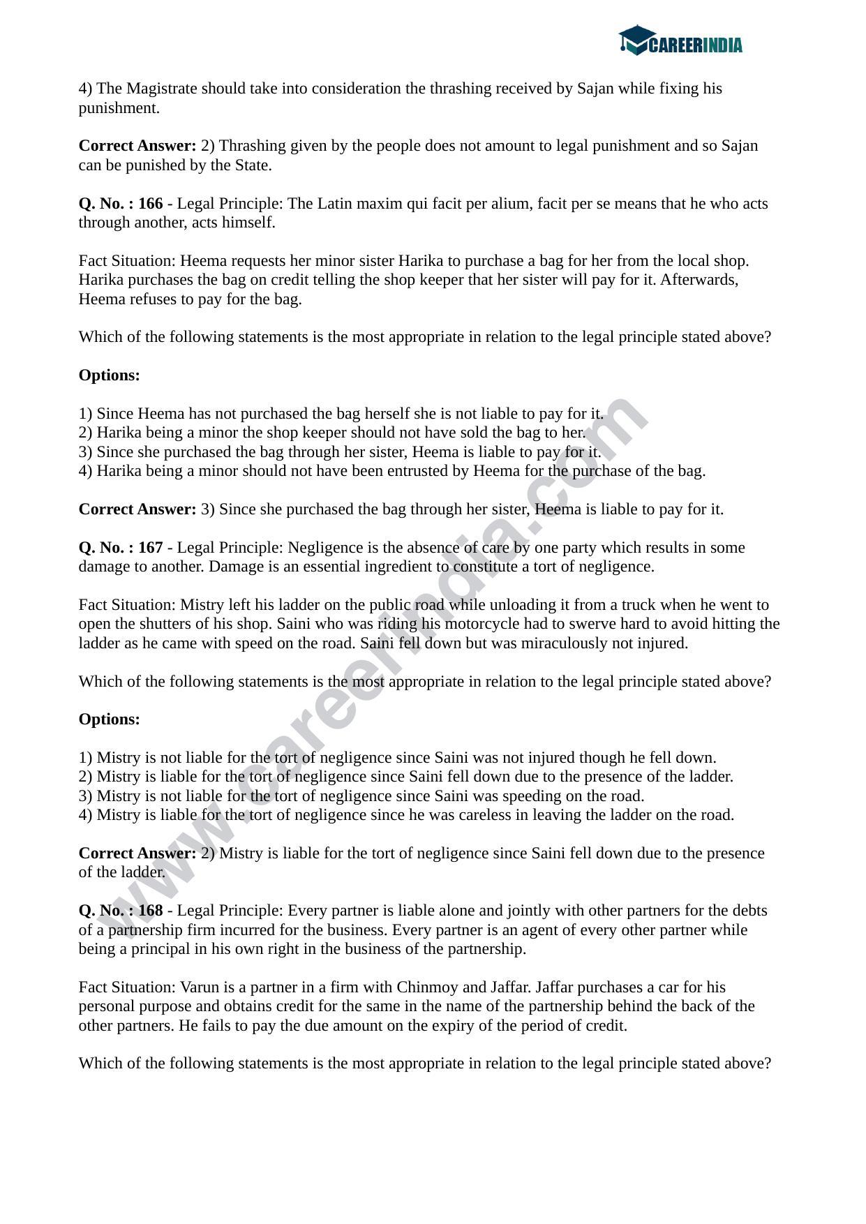 CLAT 2018 UG Question Paper - Page 60