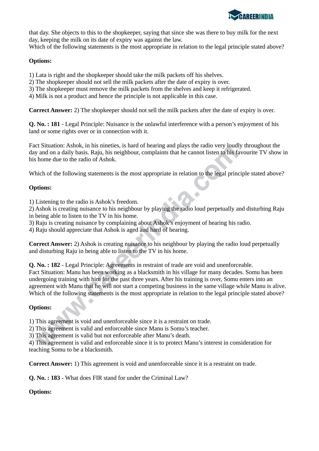 CLAT 2018 UG Question Paper - Page 65