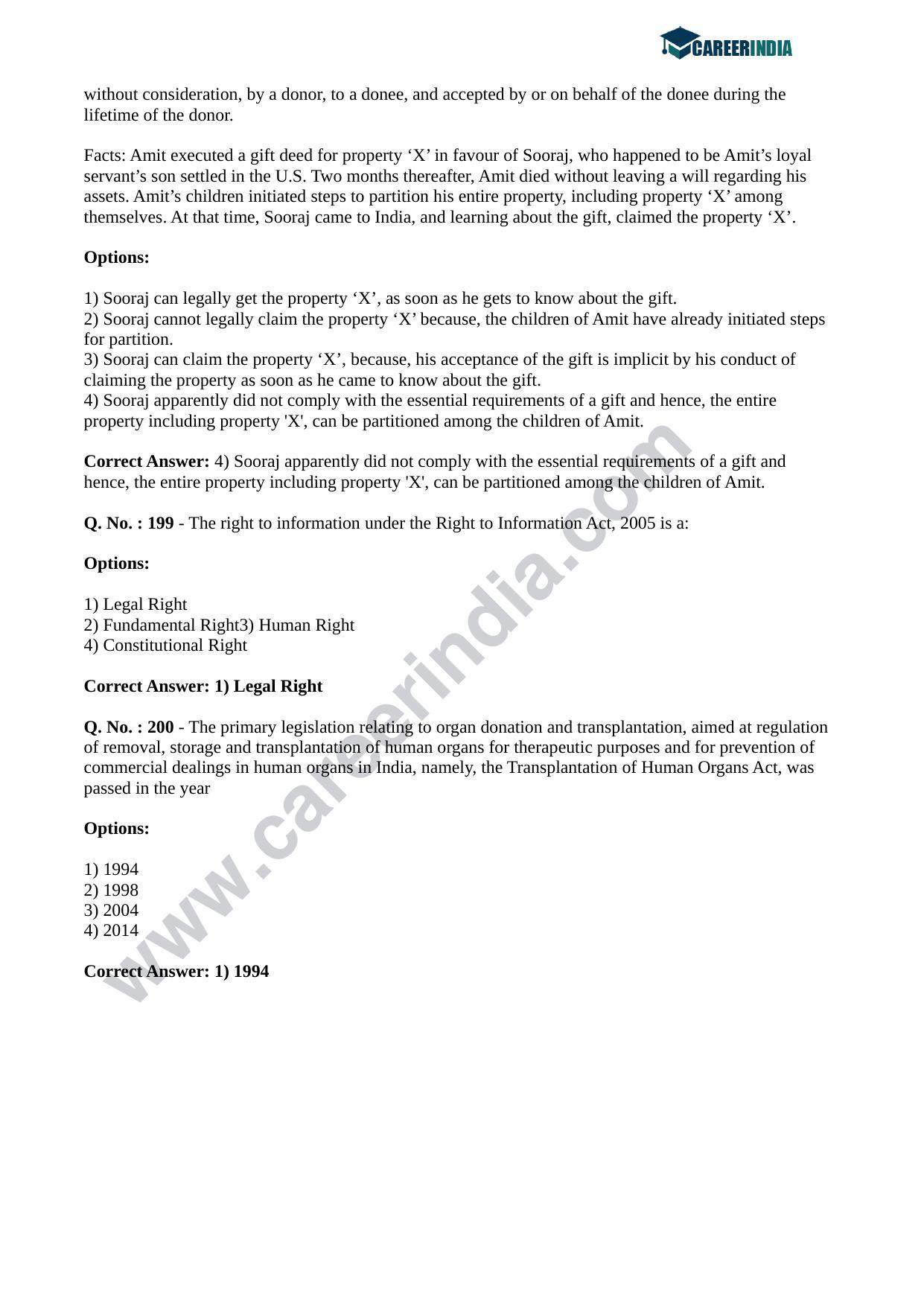 CLAT 2018 UG Question Paper - Page 71