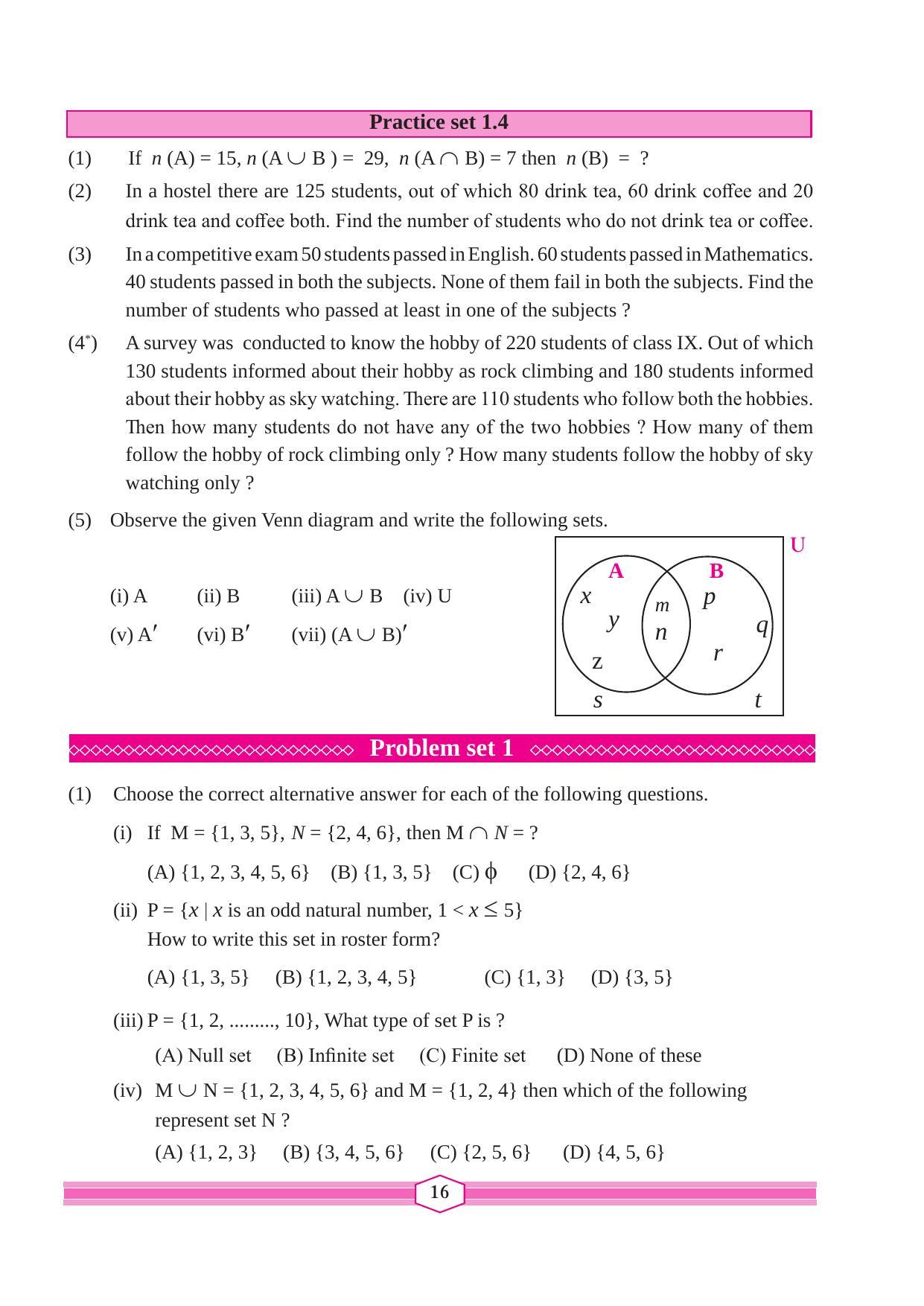 Maharashtra Board Class 9 Maths (Part 1) Textbook - Page 26