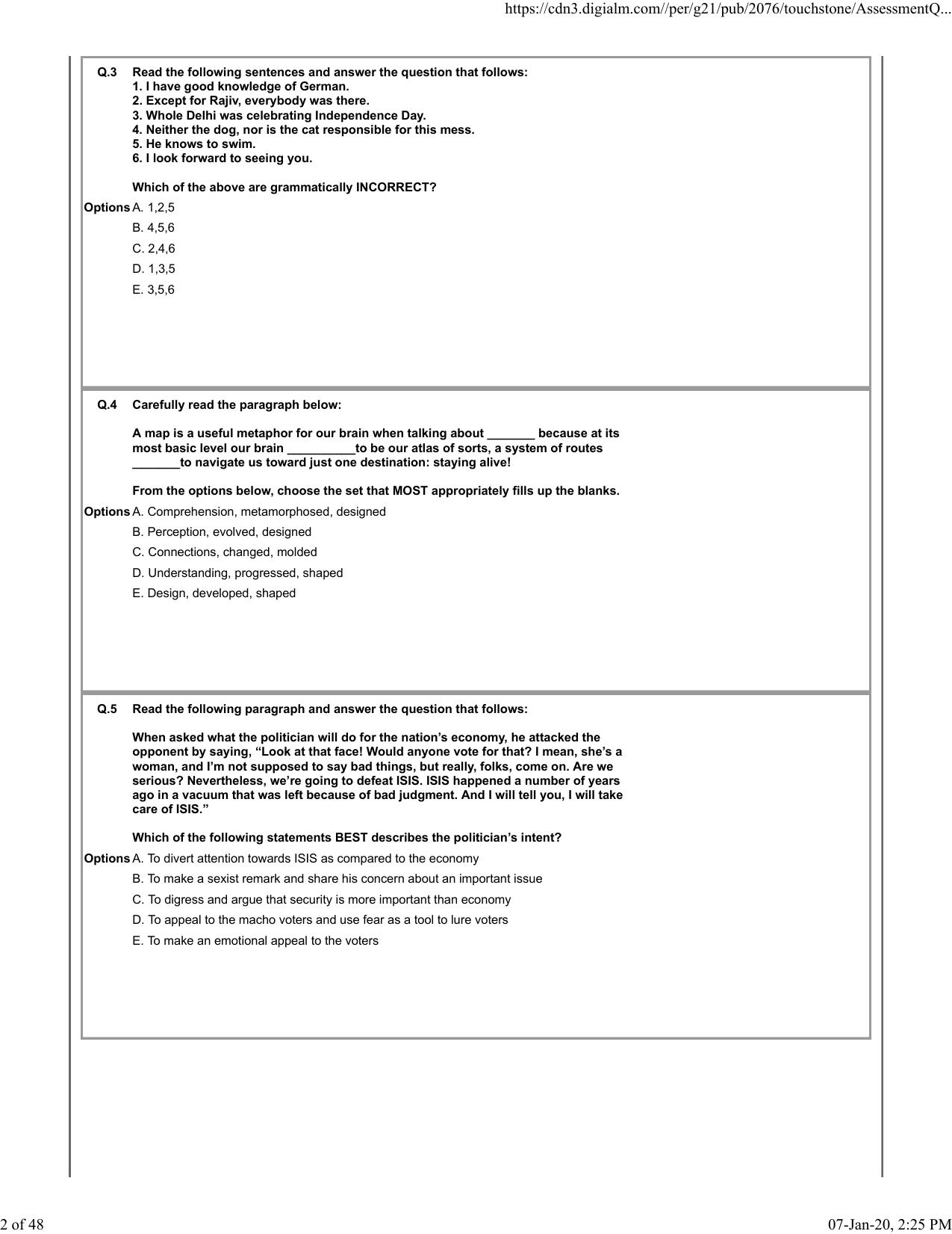 XAT 2020 Question Paper - Page 2