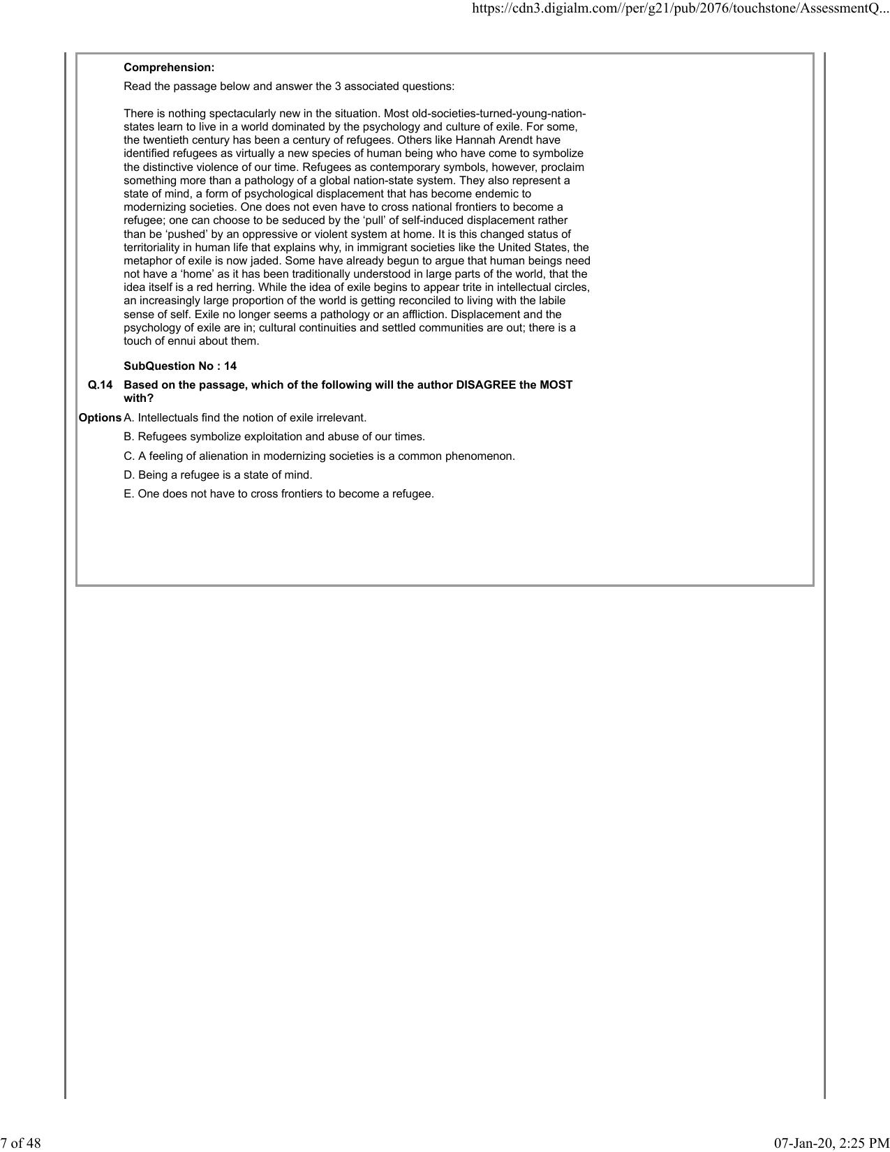 XAT 2020 Question Paper - Page 7