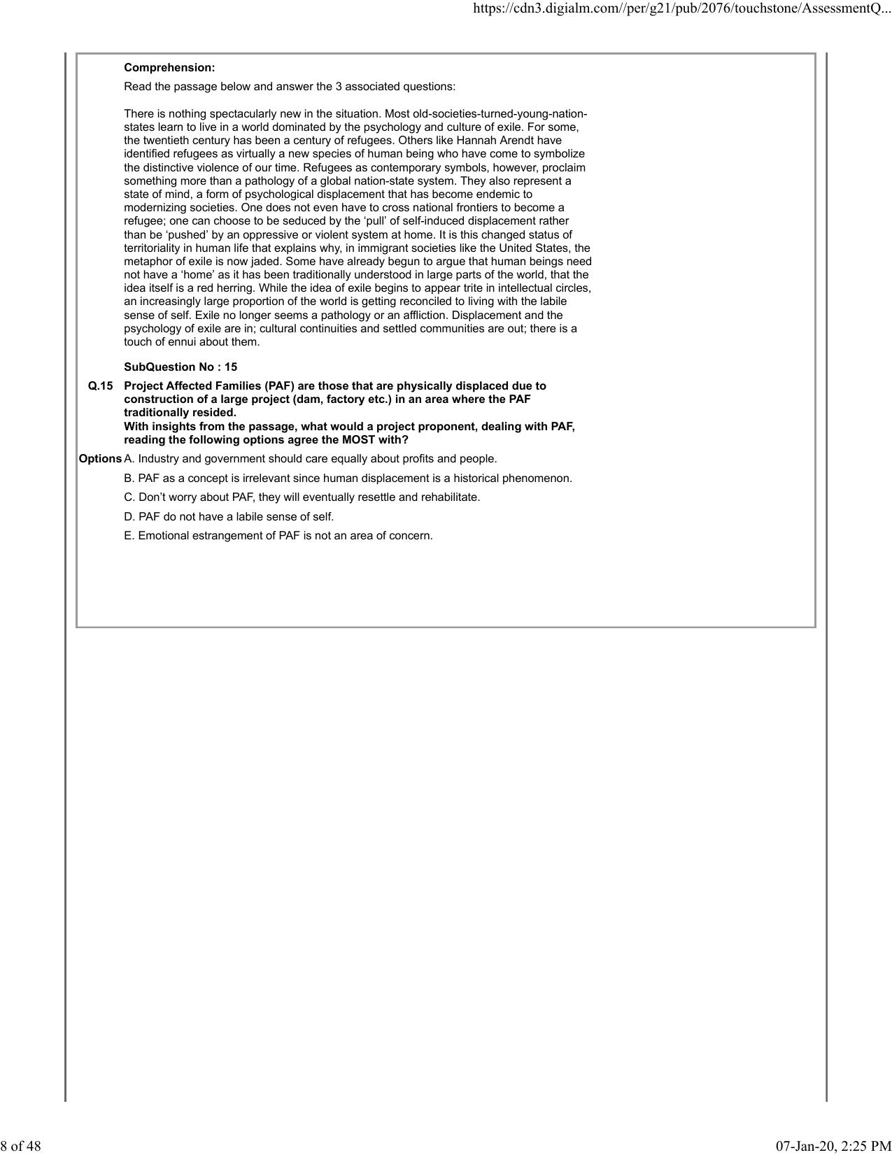 XAT 2020 Question Paper - Page 8