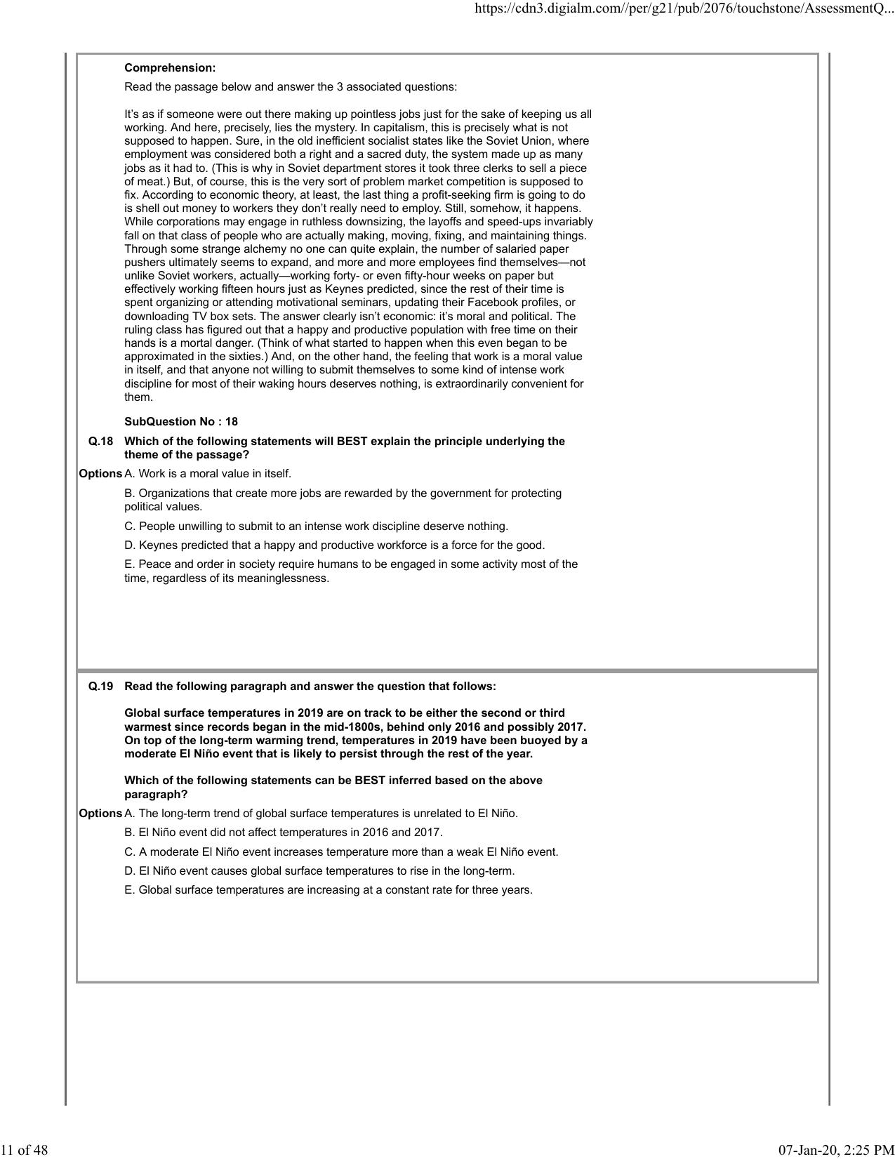 XAT 2020 Question Paper - Page 11