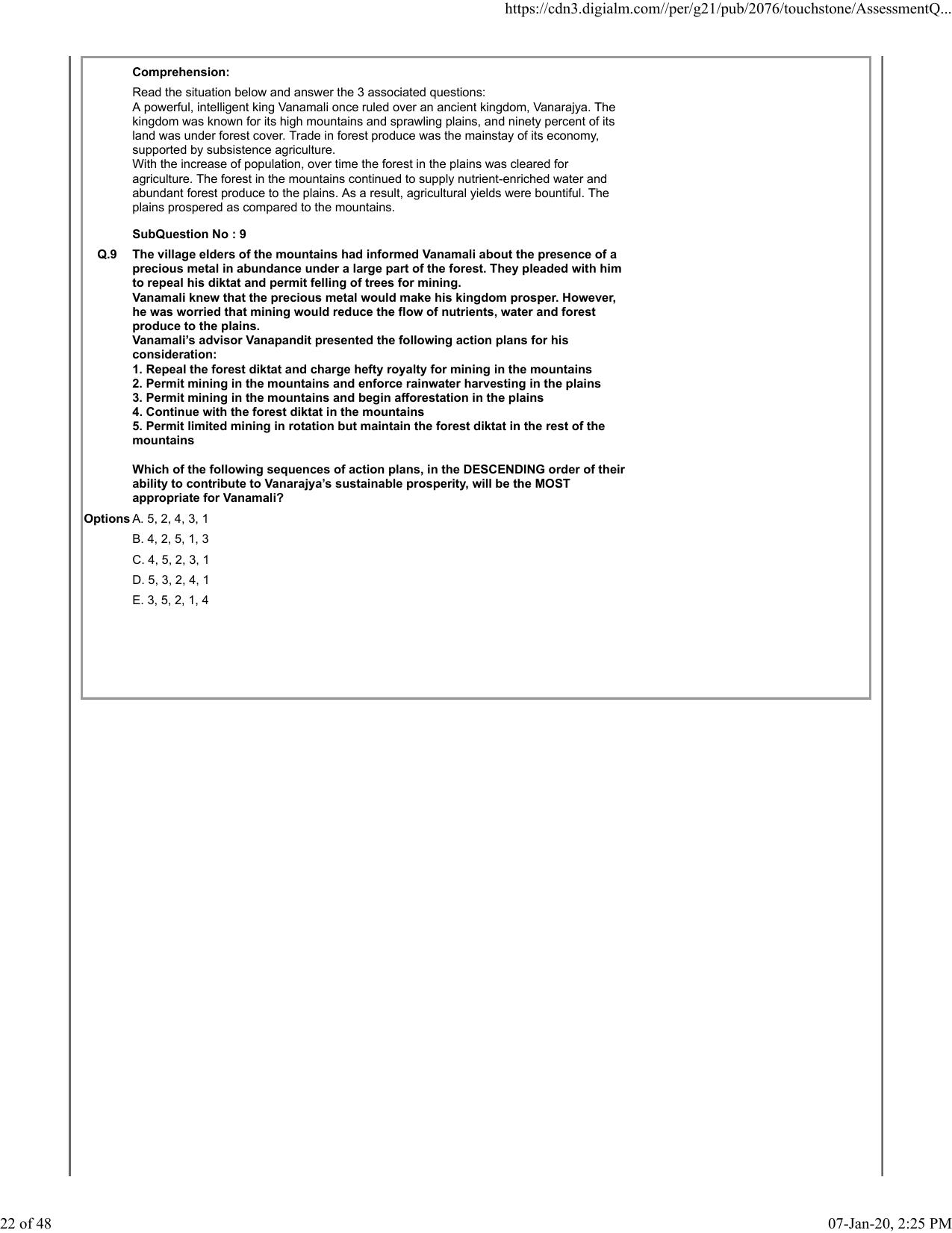 XAT 2020 Question Paper - Page 22