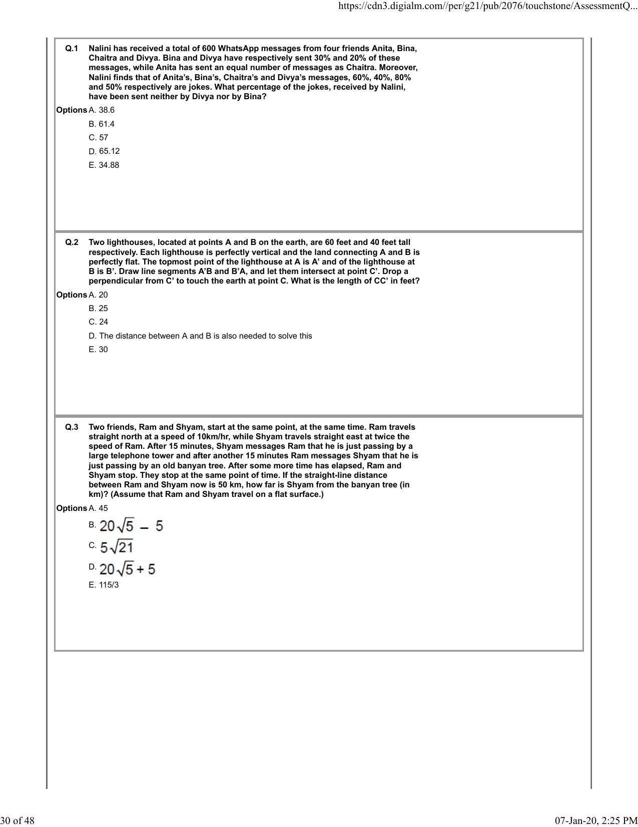 XAT 2020 Question Paper - Page 30