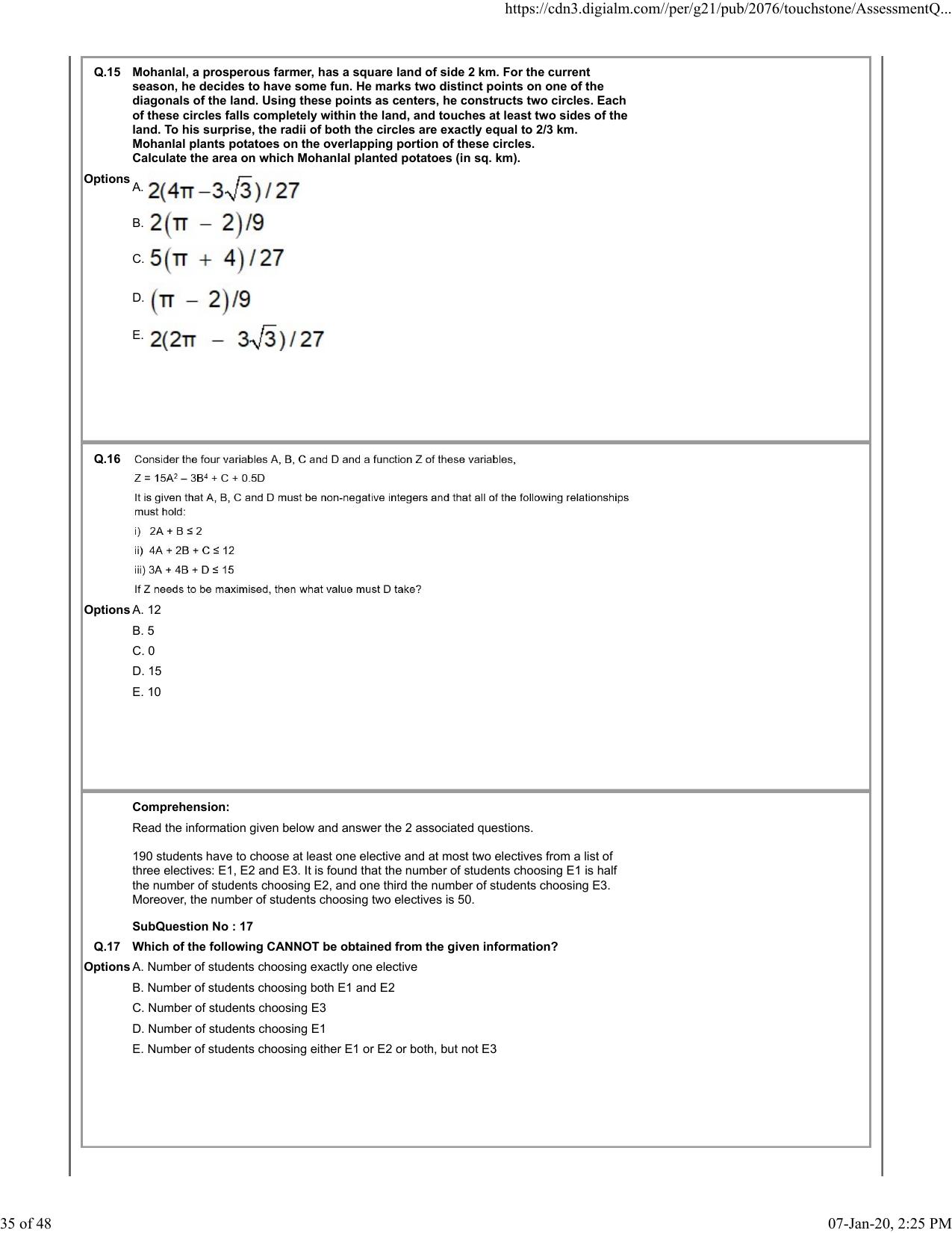 XAT 2020 Question Paper - Page 35