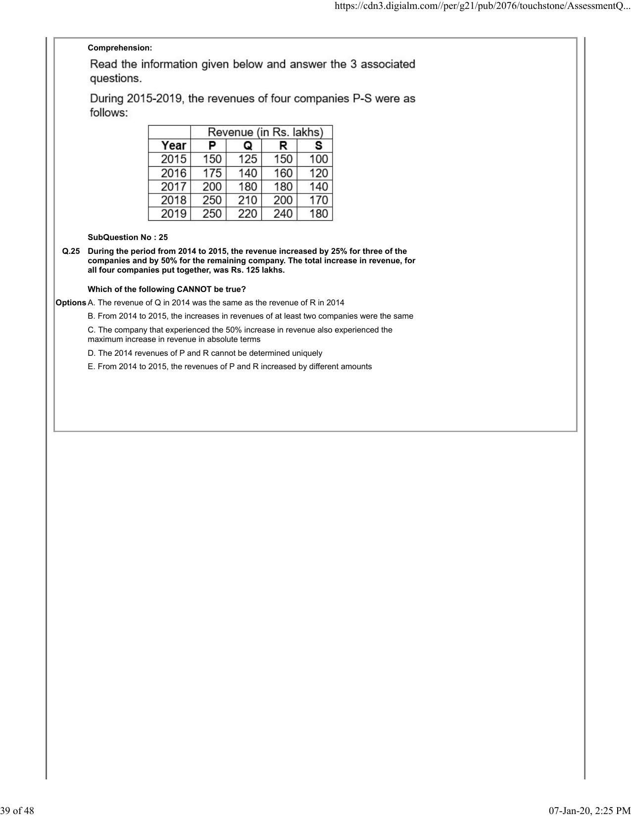 XAT 2020 Question Paper - Page 39