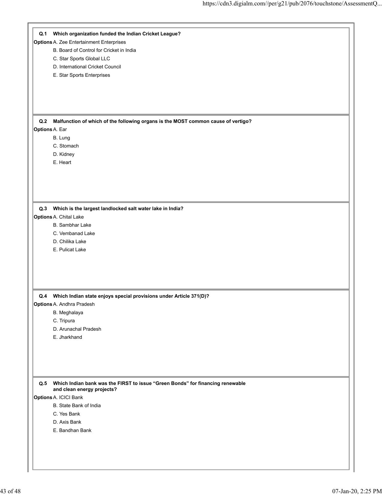 XAT 2020 Question Paper - Page 43