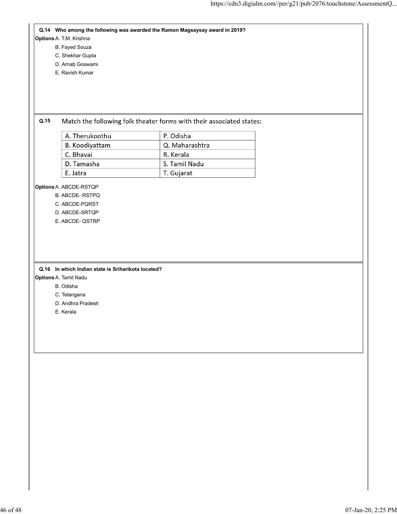 XAT 2020 Question Paper - Page 46