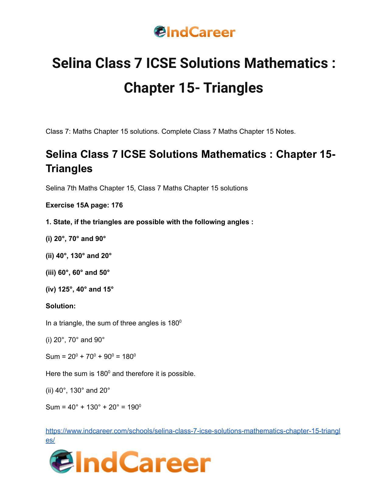 Selina Class 7 ICSE Solutions Mathematics : Chapter 15- Triangles - Page 2