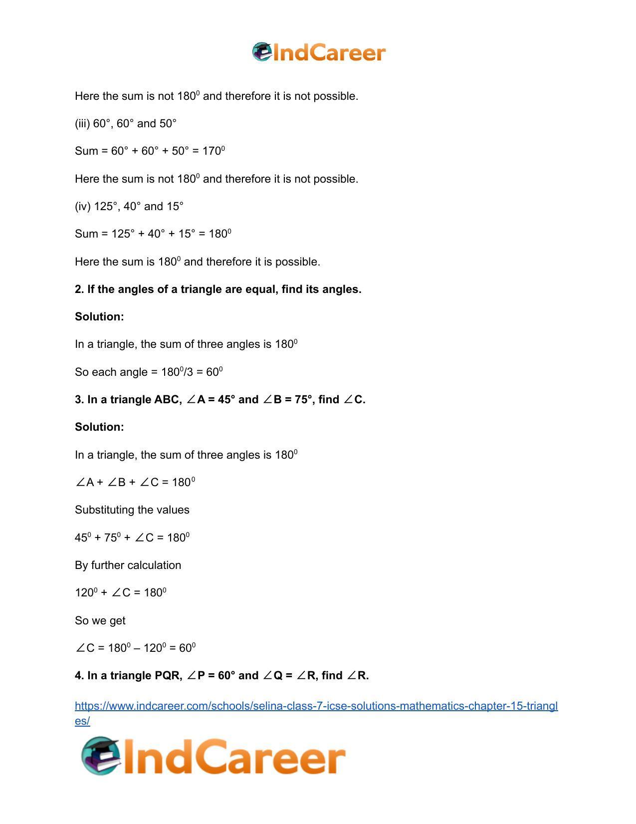 Selina Class 7 ICSE Solutions Mathematics : Chapter 15- Triangles - Page 3