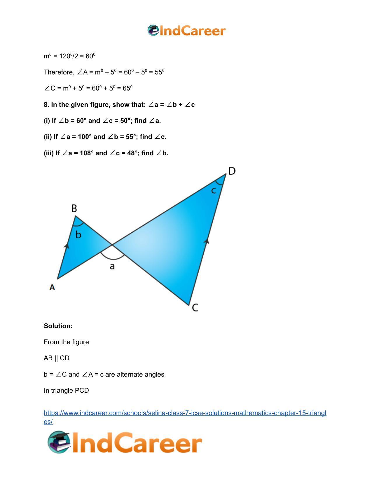 Selina Class 7 ICSE Solutions Mathematics : Chapter 15- Triangles - Page 10