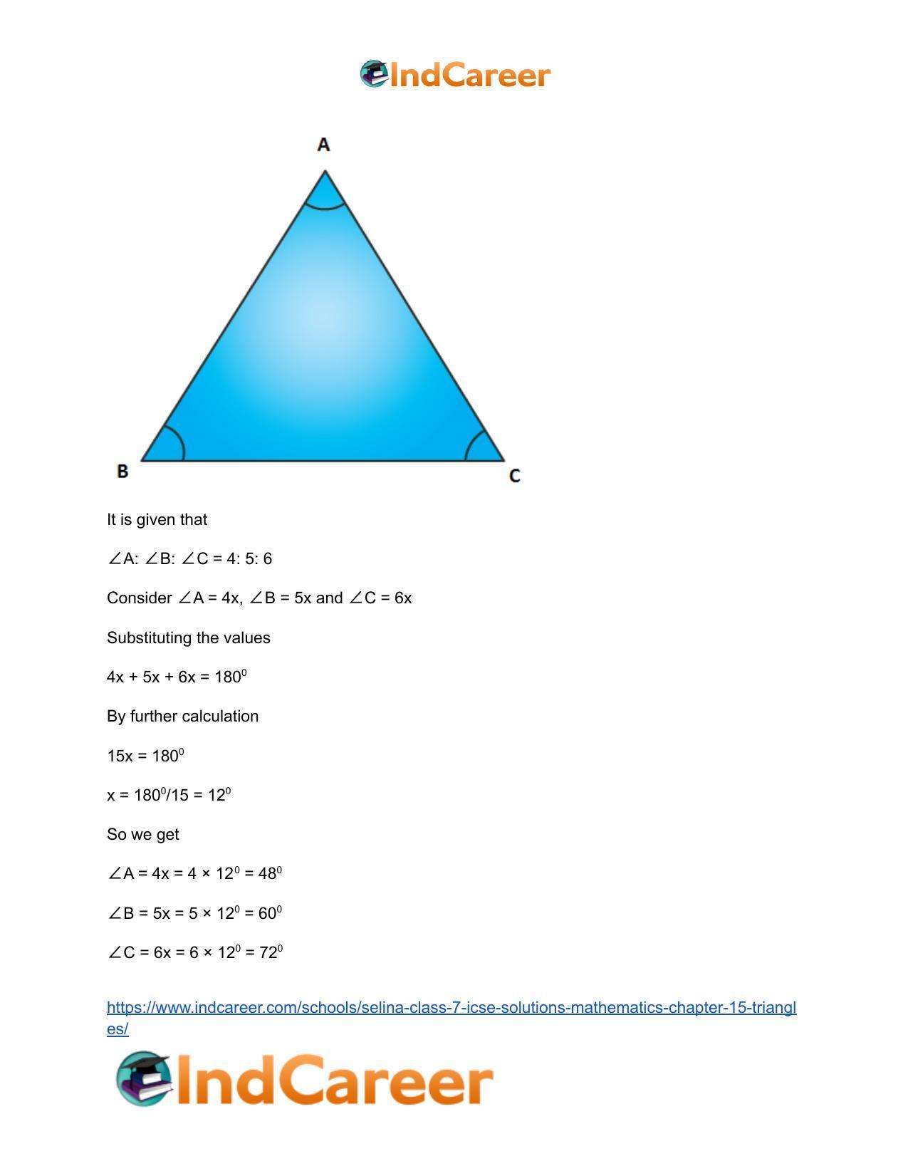 Selina Class 7 ICSE Solutions Mathematics : Chapter 15- Triangles - Page 12