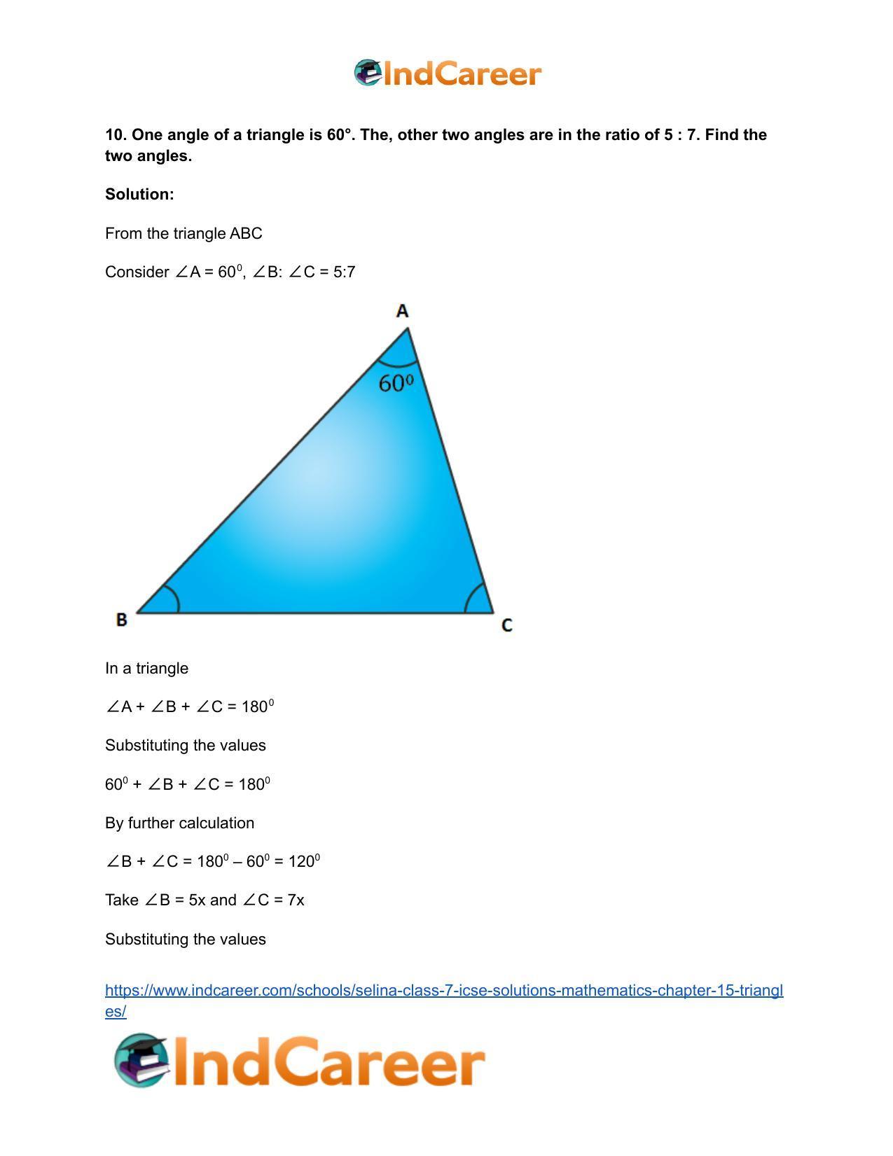 Selina Class 7 ICSE Solutions Mathematics : Chapter 15- Triangles - Page 13