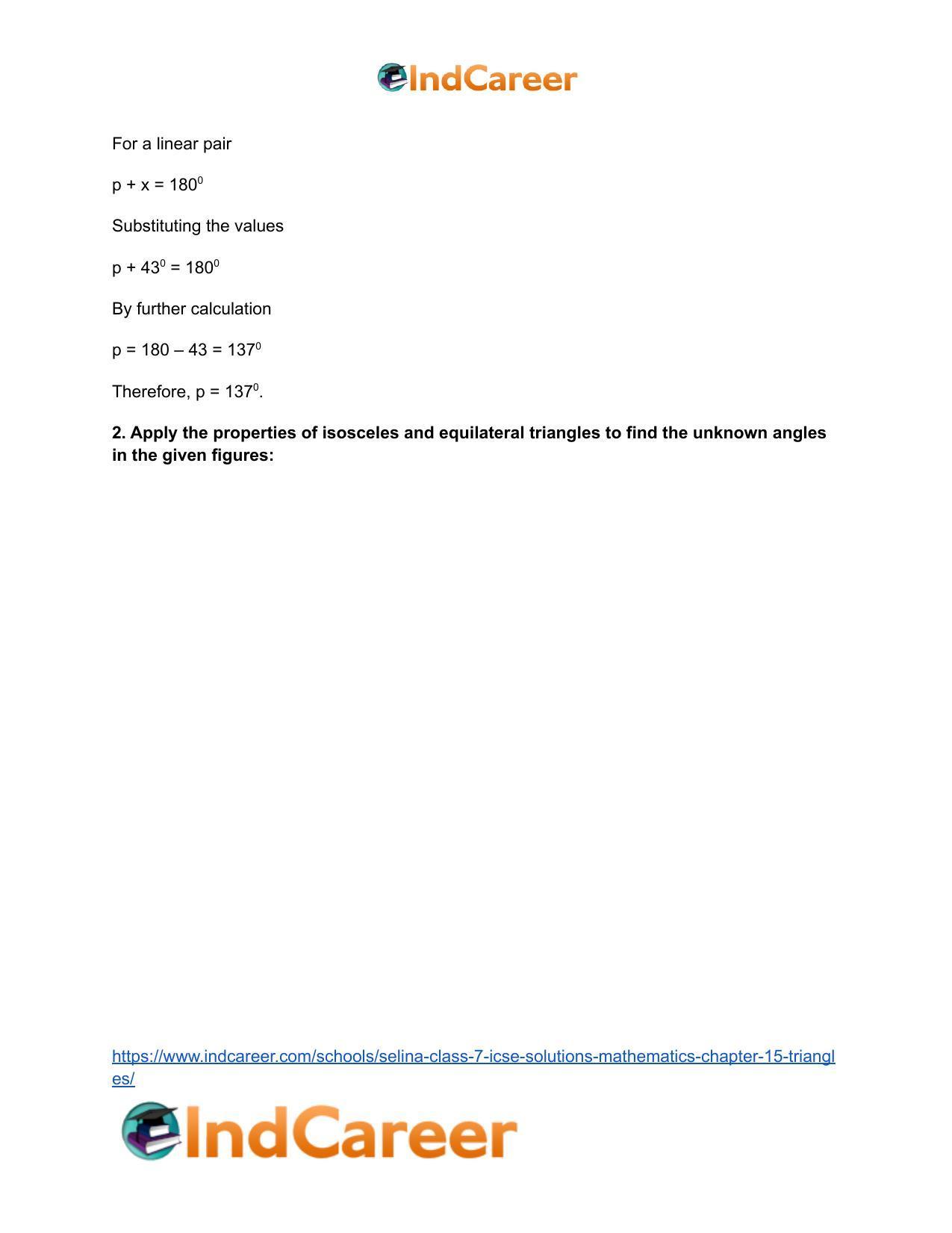 Selina Class 7 ICSE Solutions Mathematics : Chapter 15- Triangles - Page 22